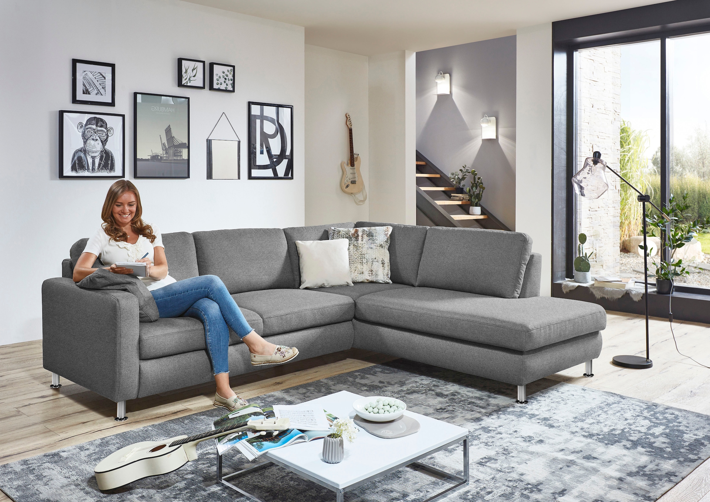Die PlanBar Ecksofa »MP-IN19027 L-Form« wahlweise mit Bettfunktion, mit Kaltschaum