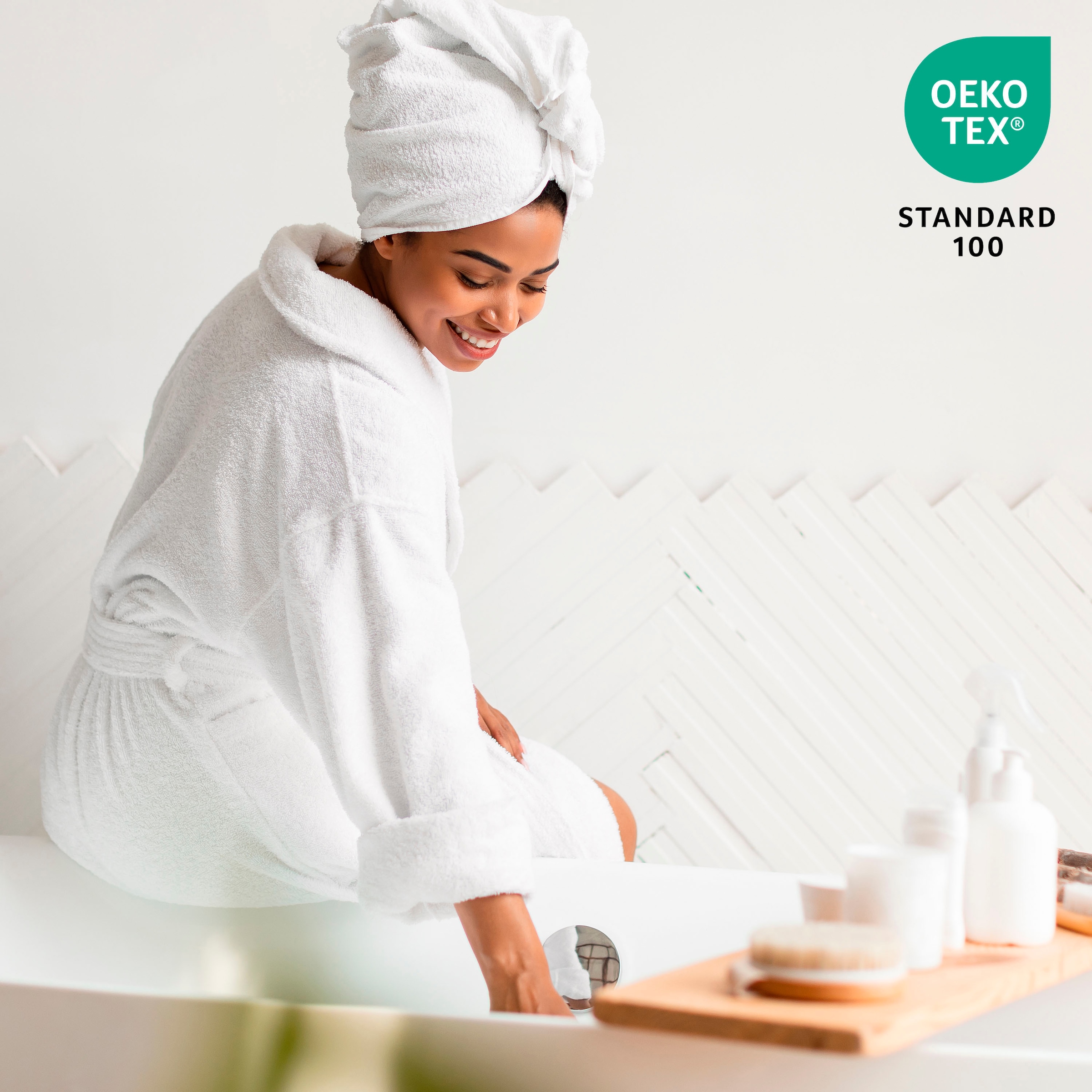 OTTO home Saunatuch »Sanremo Premium, Premium Handtücher, 600 gr/m², 80x200cm« Bordüre, einfarbig, flauschig, weich, dicke Qualität, 5 Jahre Garantie