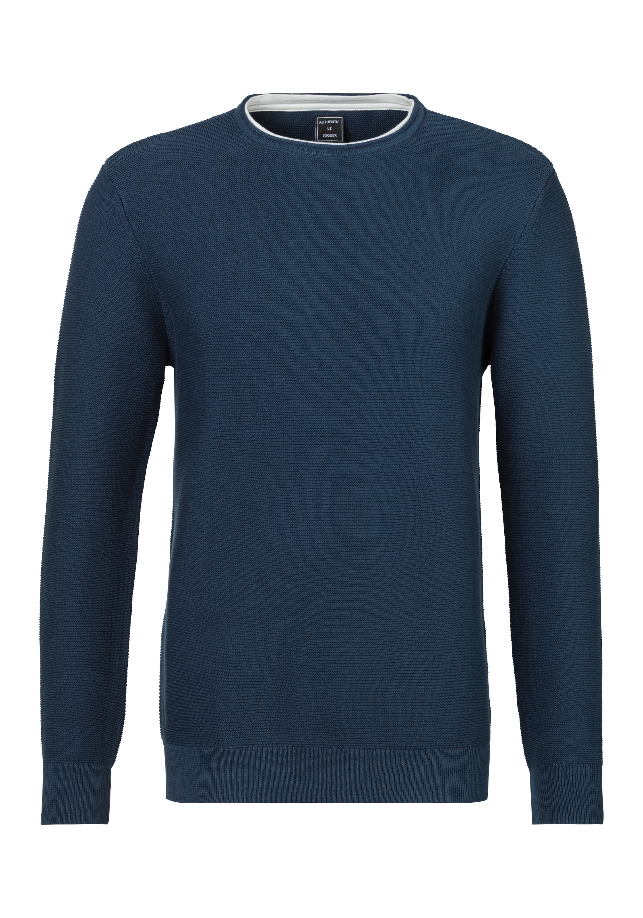 AUTHENTIC LE JOGGER Strickpullover, mit Double-Layer Optik, Pullover aus reiner Baumwolle
