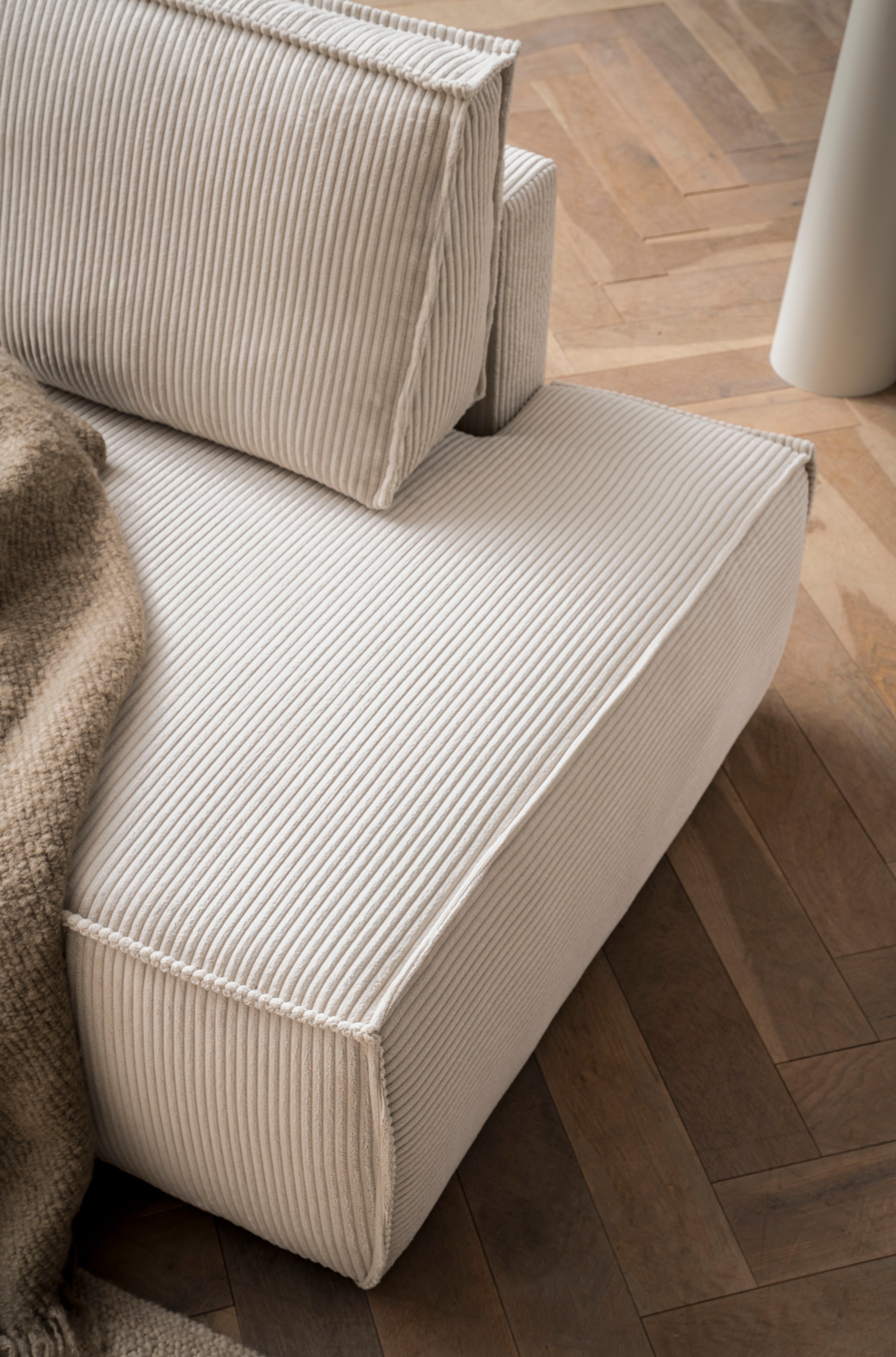 Home affaire Ecksofa »SHERWOOD, Schlafsofa in L-Form offen (275cm), Cord, Leinenoptik«, Schlaffunktion und Bettkasten, Kedernaht, hoher Sitz- & Liegekomfort