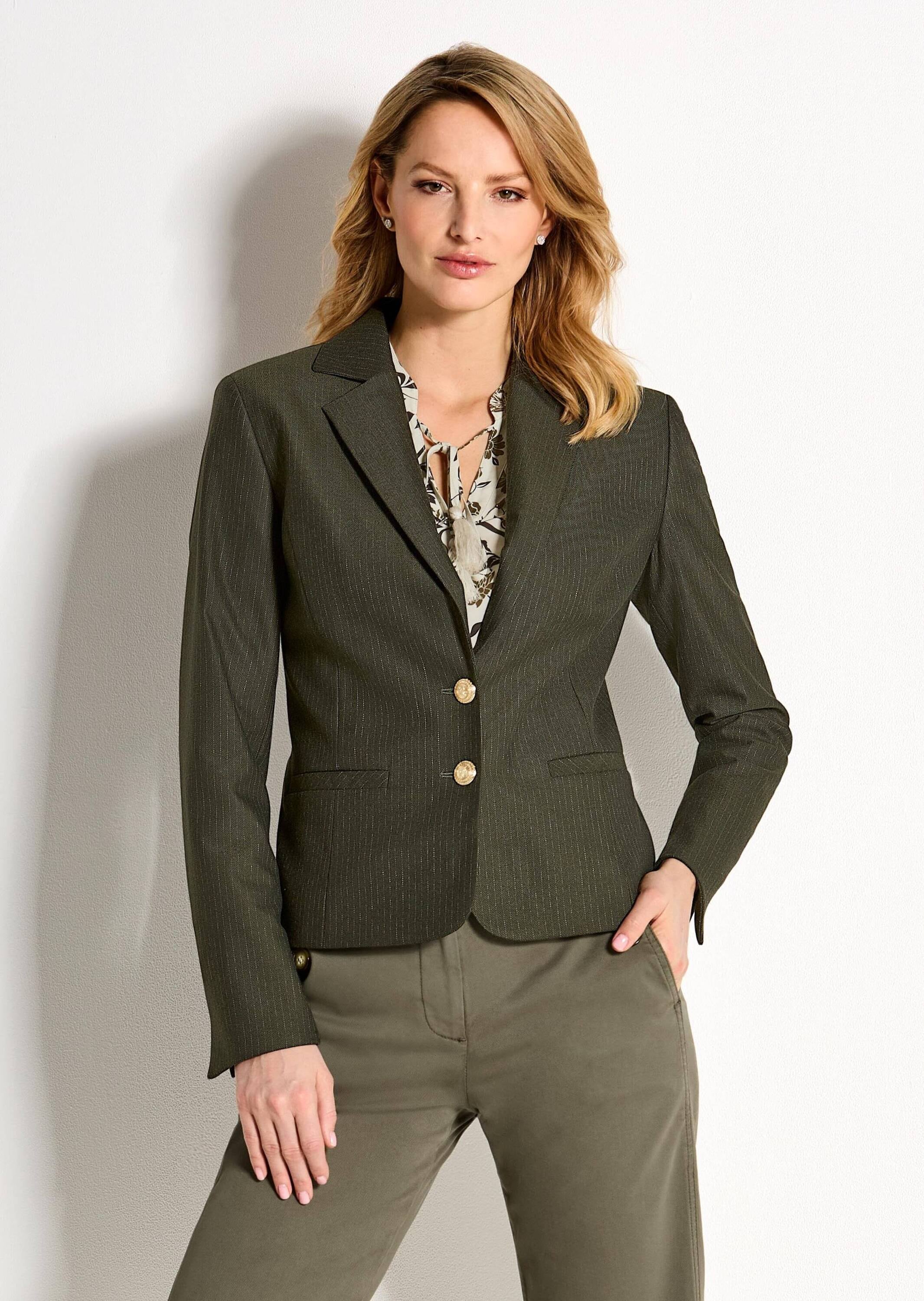 MADELEINE Jackenblazer »Blazer Nadelstreifen-Blazer mit Wappenknöpfen«