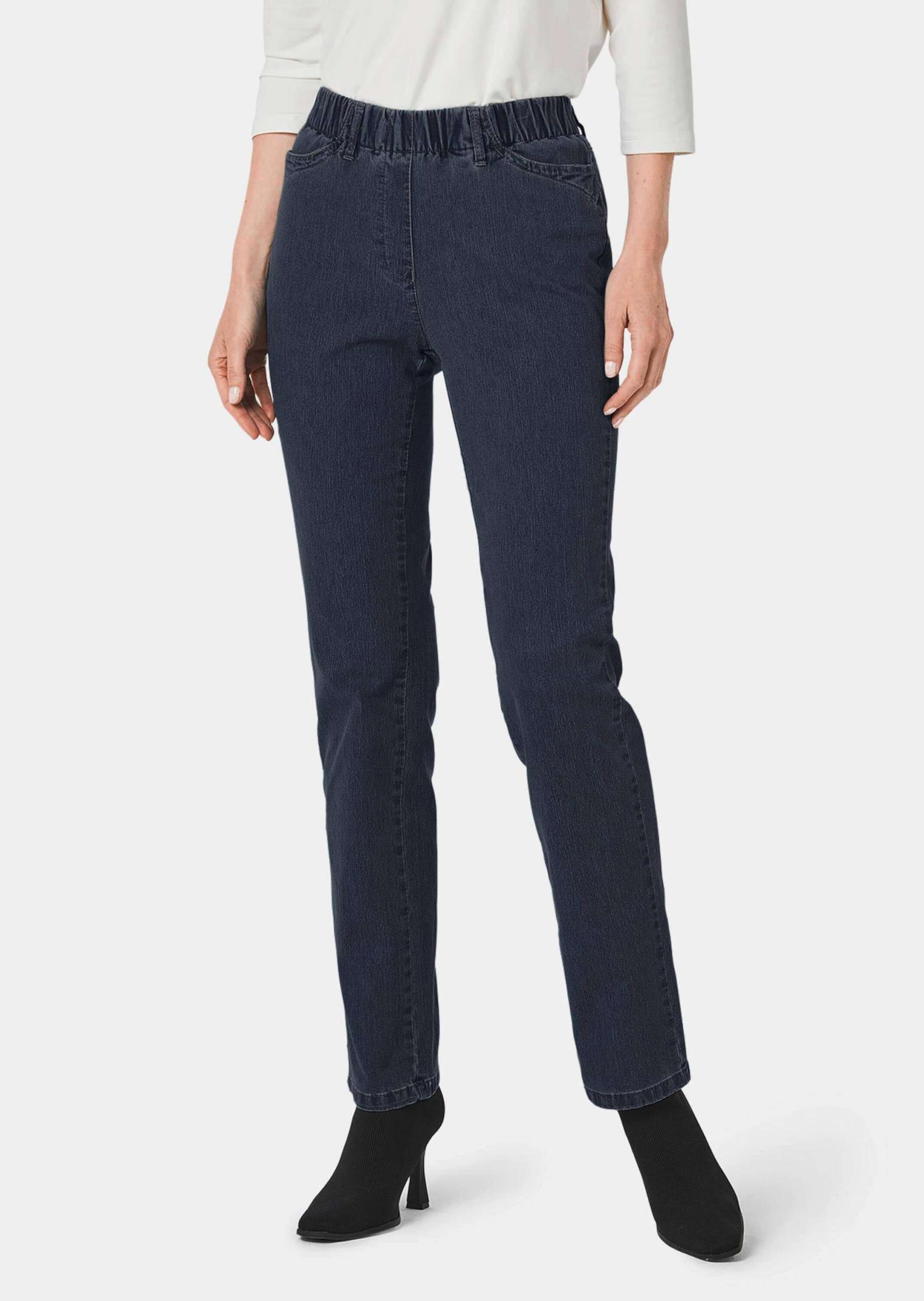 GOLDNER Regular-fit-Jeans »Jeansschlupfhose LOUISA Edel geschmückte Jeansschlupfhose LOUISA«