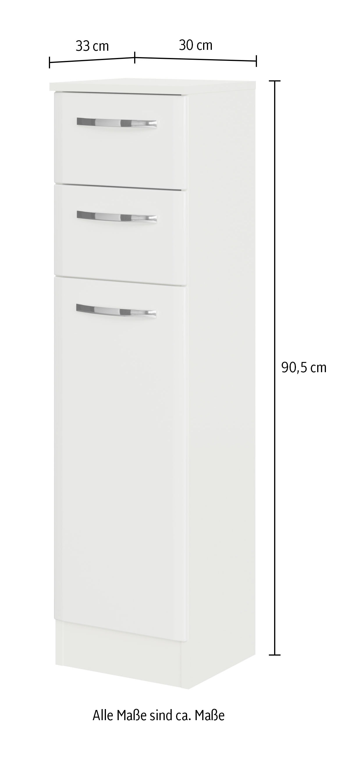 Saphir Unterschrank »Quickset 326, mit 1 Tür und 2 Auszügen, 30cm breit« 1 Stk. tlg.