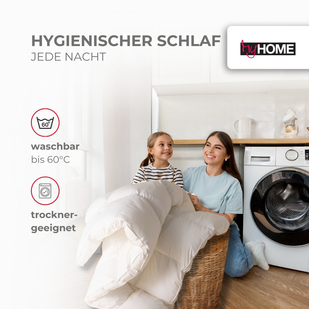 my home Kunstfaserbettdecke »Baca, Bettdecke 135x200 cm, 155x220 cm und weitere Größen«, 4-Jahreszeiten, Füllung aus hochwertiger 6D-Hohlfaser, Bezug Polyester, (1 St.), Bettdecken, Sommer, Winter, 4-Jahreszeiten, Decke