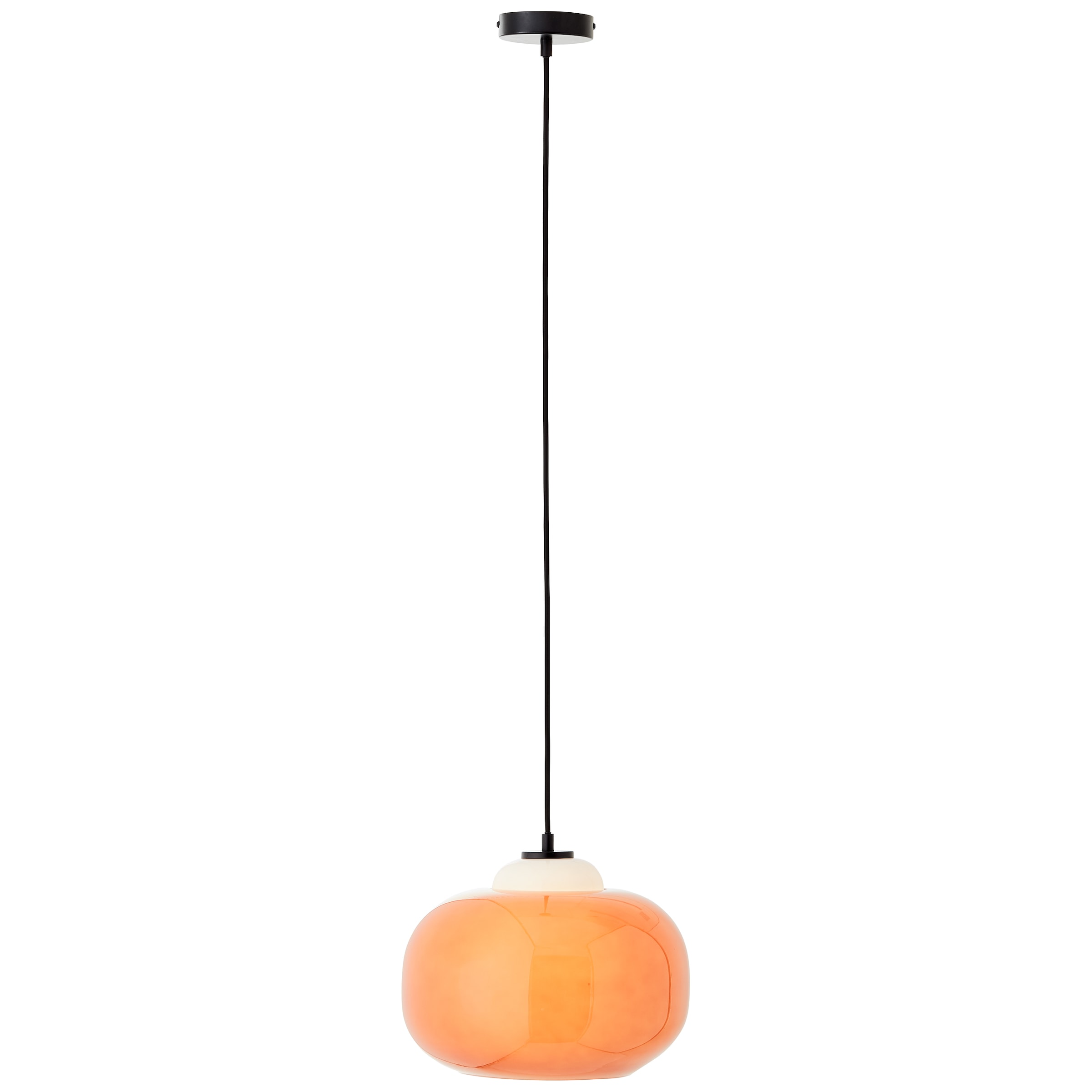 Brilliant Pendelleuchte »Blop«, 1 flammig-flammig, Höhe 128,5 cm, Ø 30 cm, E27, kürzbar, Glas/Metall, orange