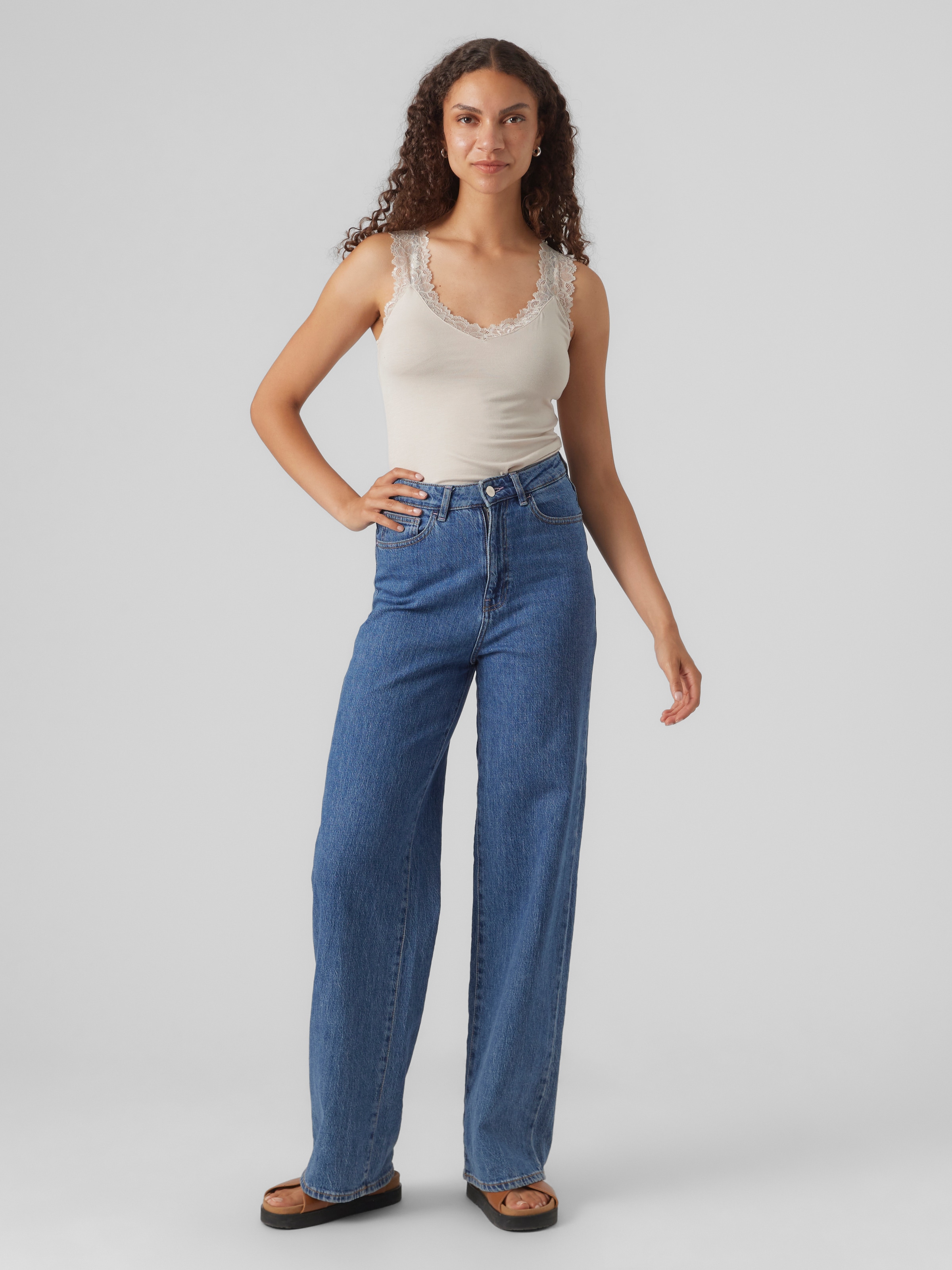 Vero Moda Spitzentop »VMROSA SL TOP JRS NOOS« Viskosemischung