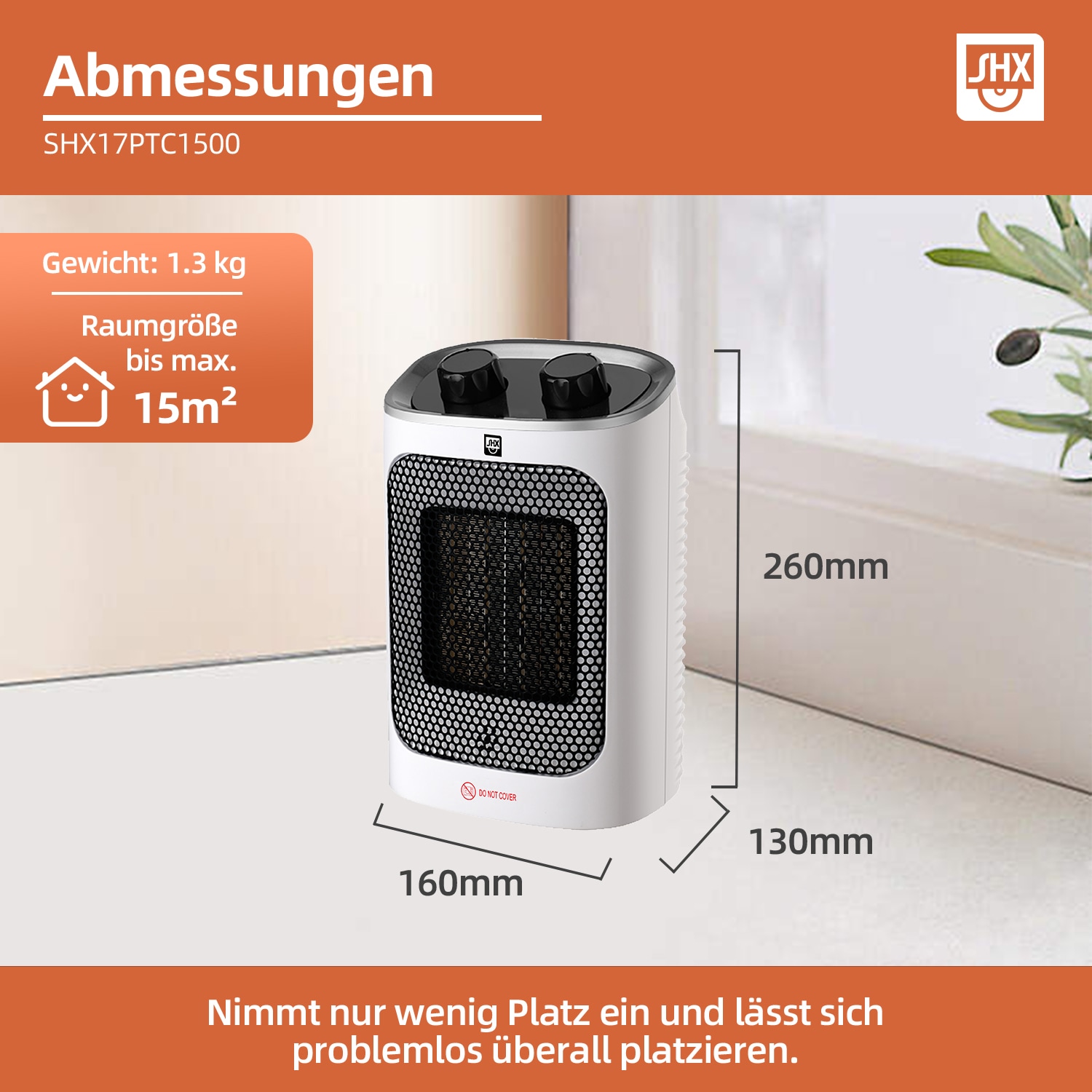 SHX Heizlüfter »SHX17PTC1500«, 1500 W, PTC-Keramik, 1500W