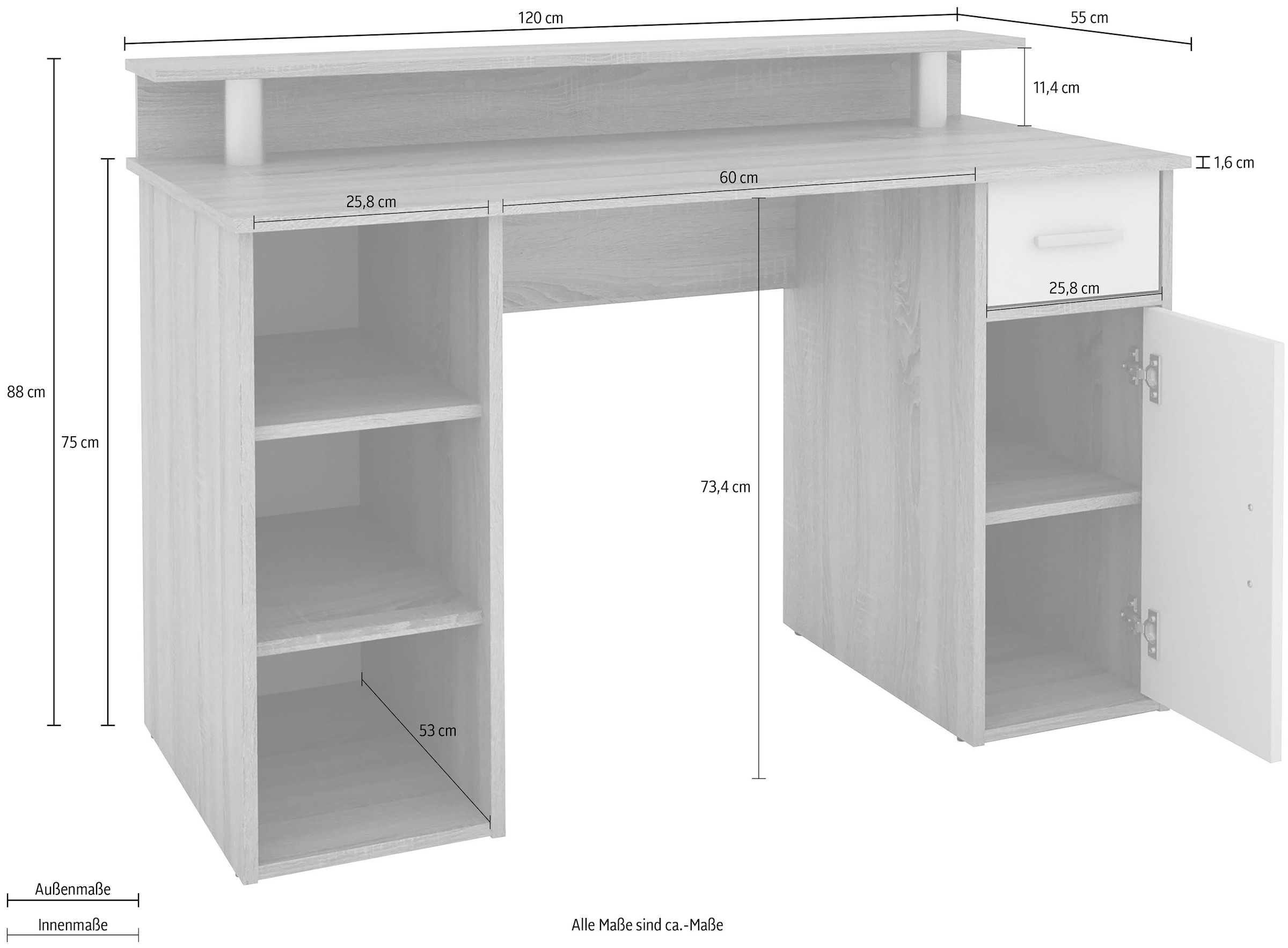Homexperts Schreibtisch »Don«, mit viel Ablagefläche