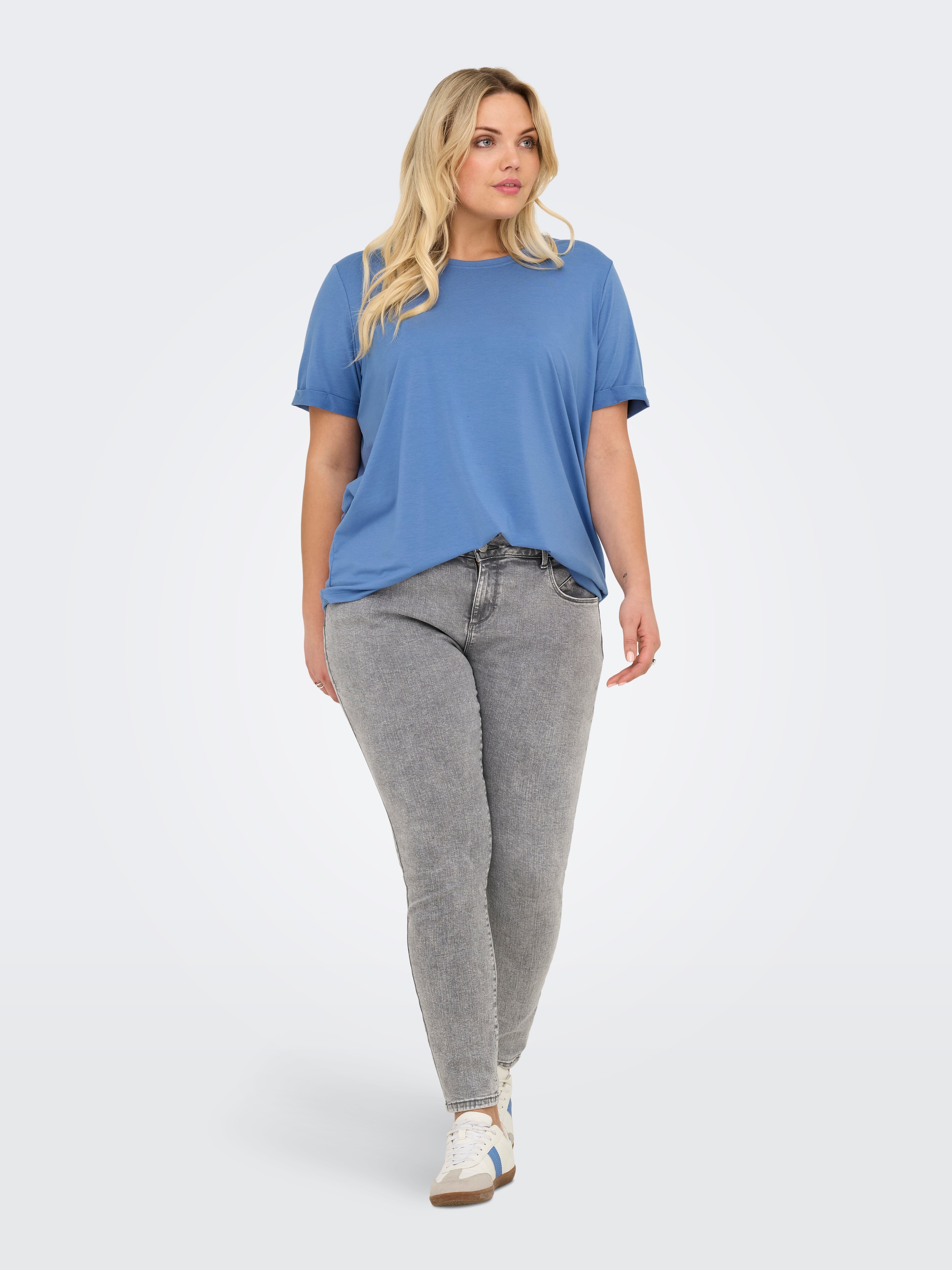 ONLY CARMAKOMA Kurzarmshirt »CARMOSTER S/S FOLD UP TOP JRS NOOS«
