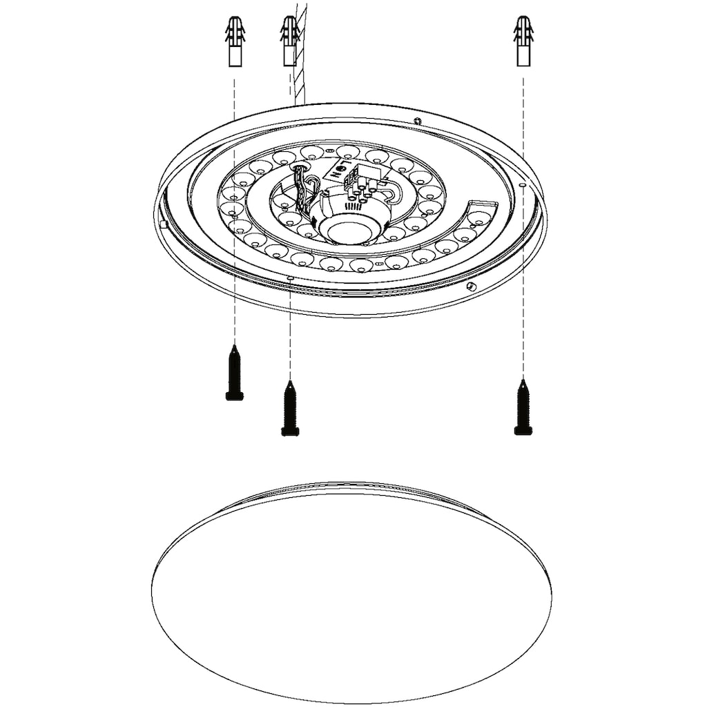 EGLO LED Deckenleuchte »FRANIA-A«,  Ø30 cm, dimmbar, inkl. Fernbedienung