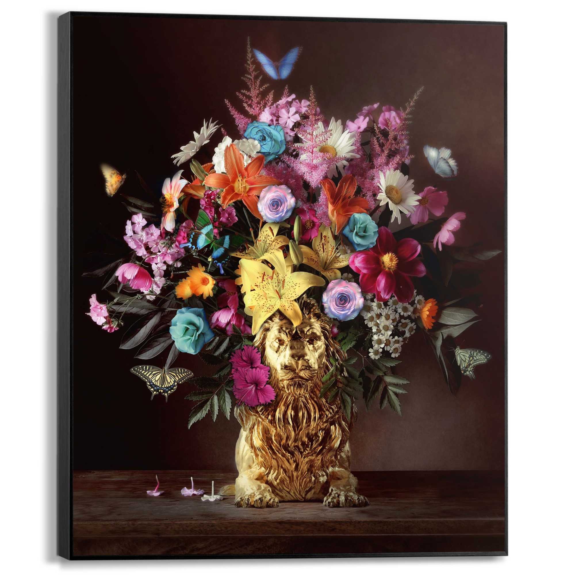 Reinders! Wandbild »Blumenlöwe«