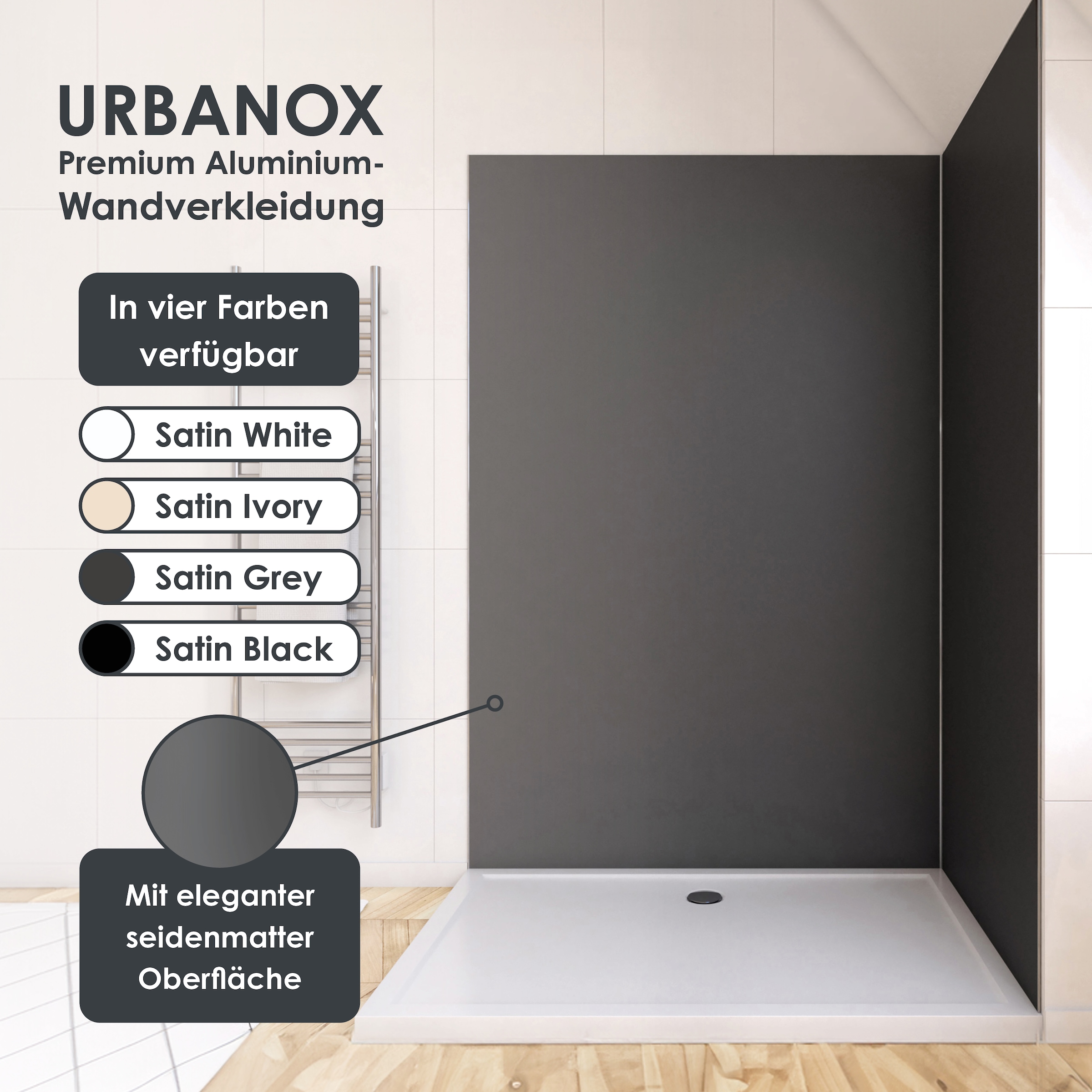 Marwell Duschrückwand »Urbanox«, (1 tlg.), modernes, stilvolles Design, einfache Montage, individuelle Gestaltung