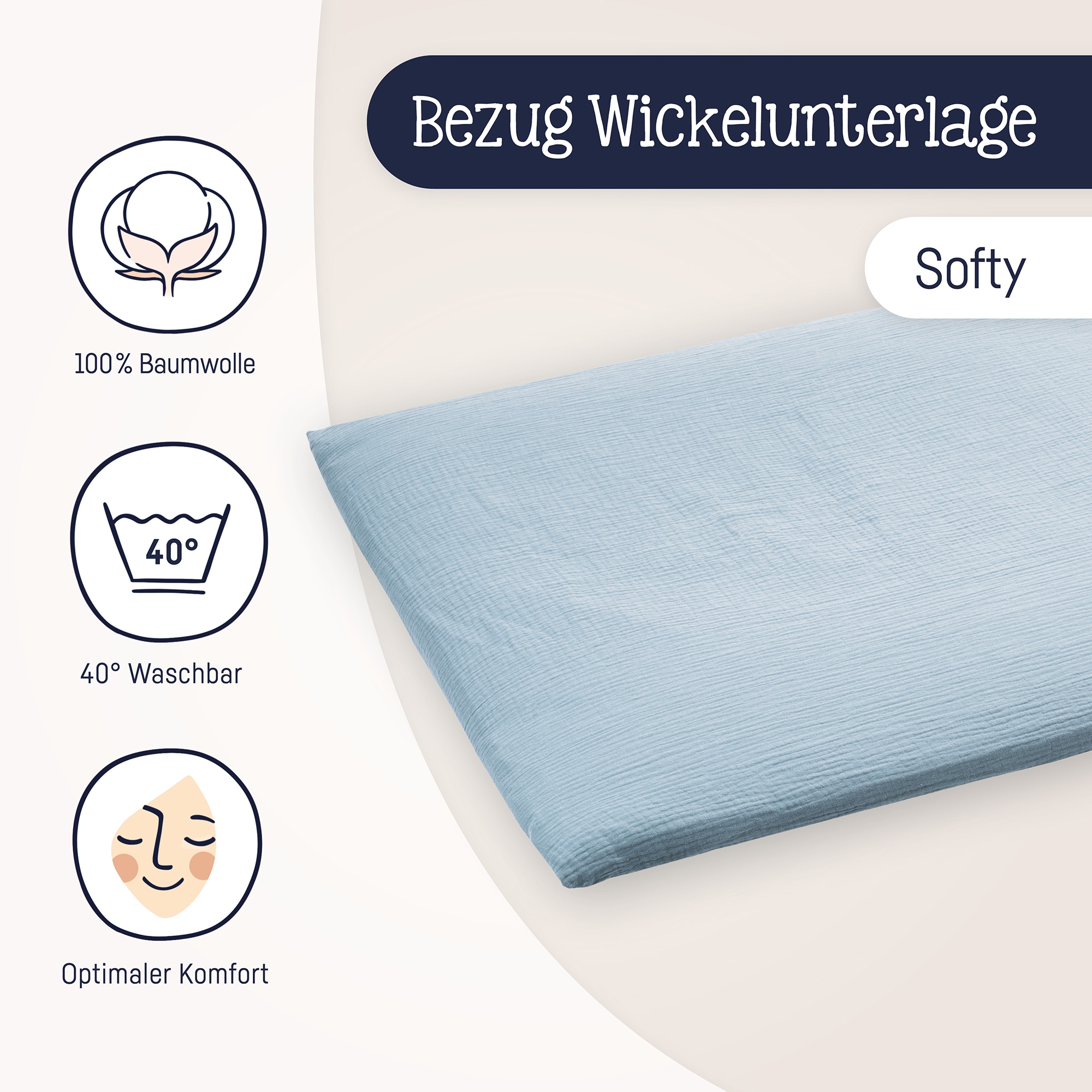 Julius Zöllner Wickelauflagenbezug »Musselin«