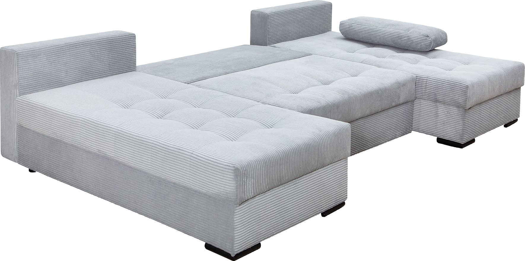 COLLECTION AB Wohnlandschaft »Josy, U-Form, Schlafsofa mit Bettkasten«, (Cord-/Mix), flexible Recamiere, Breite: 269cm, inklusive Rückenkissen, Cord