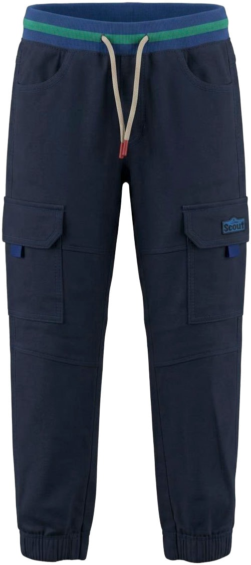 Scout Cargohose »Cargohose mit Ringelbündchen - NEU von SCOUT«  Twillhose mit kontrastfarbigen Ripp-Bündchen, gerader Schnitt