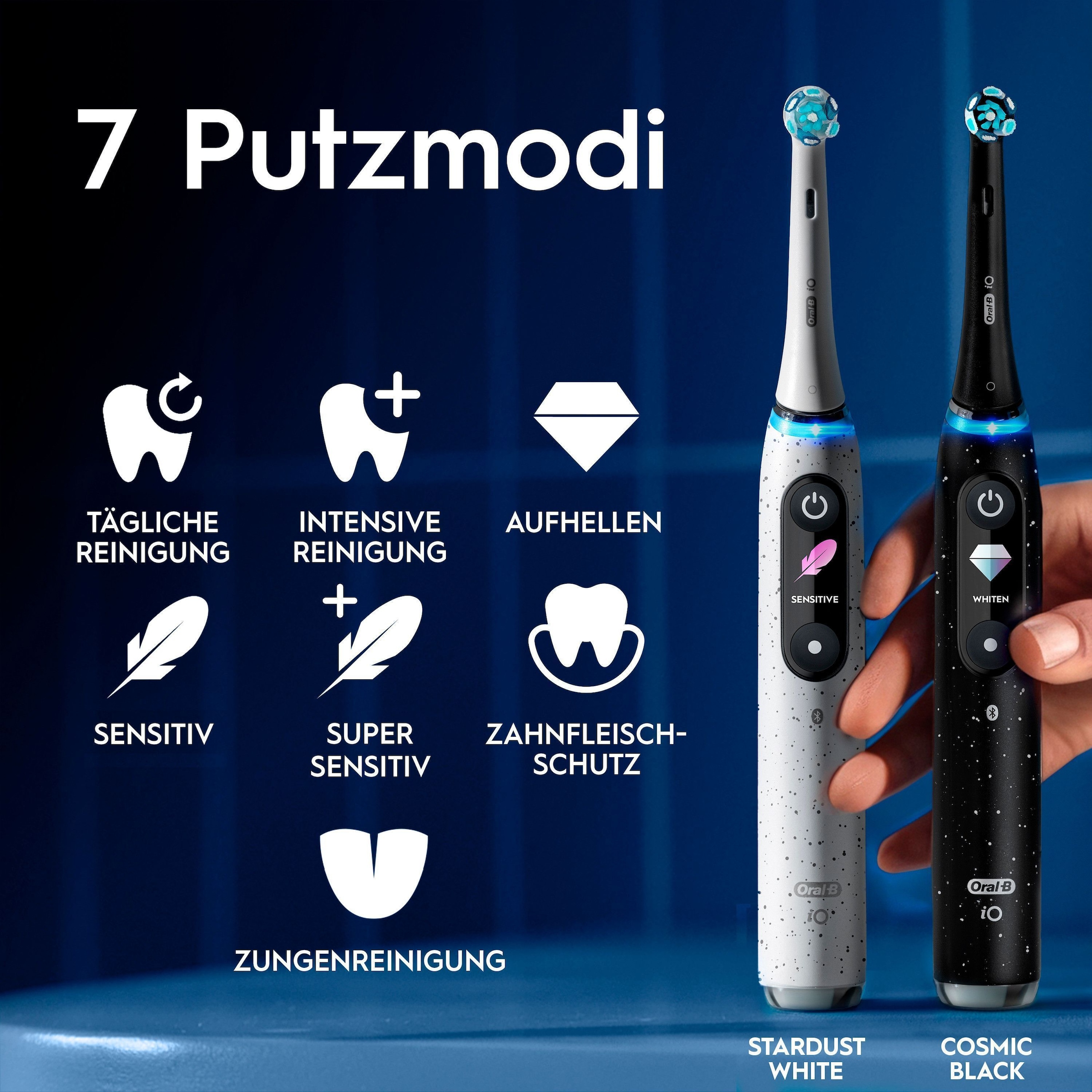 Oral-B Elektrische Zahnbürste »iO 10« 1 Stk. Aufsteckbürsten Magnet-Technologie, iOsense, 7 Putzmodi, Farbdisplay & Lade-Reiseetui