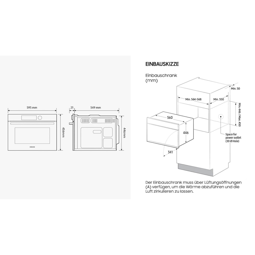 Samsung Backofen mit Mikrowelle »NQ5B4553FB«, NQ7500B, NQ5B4553FBS/U1