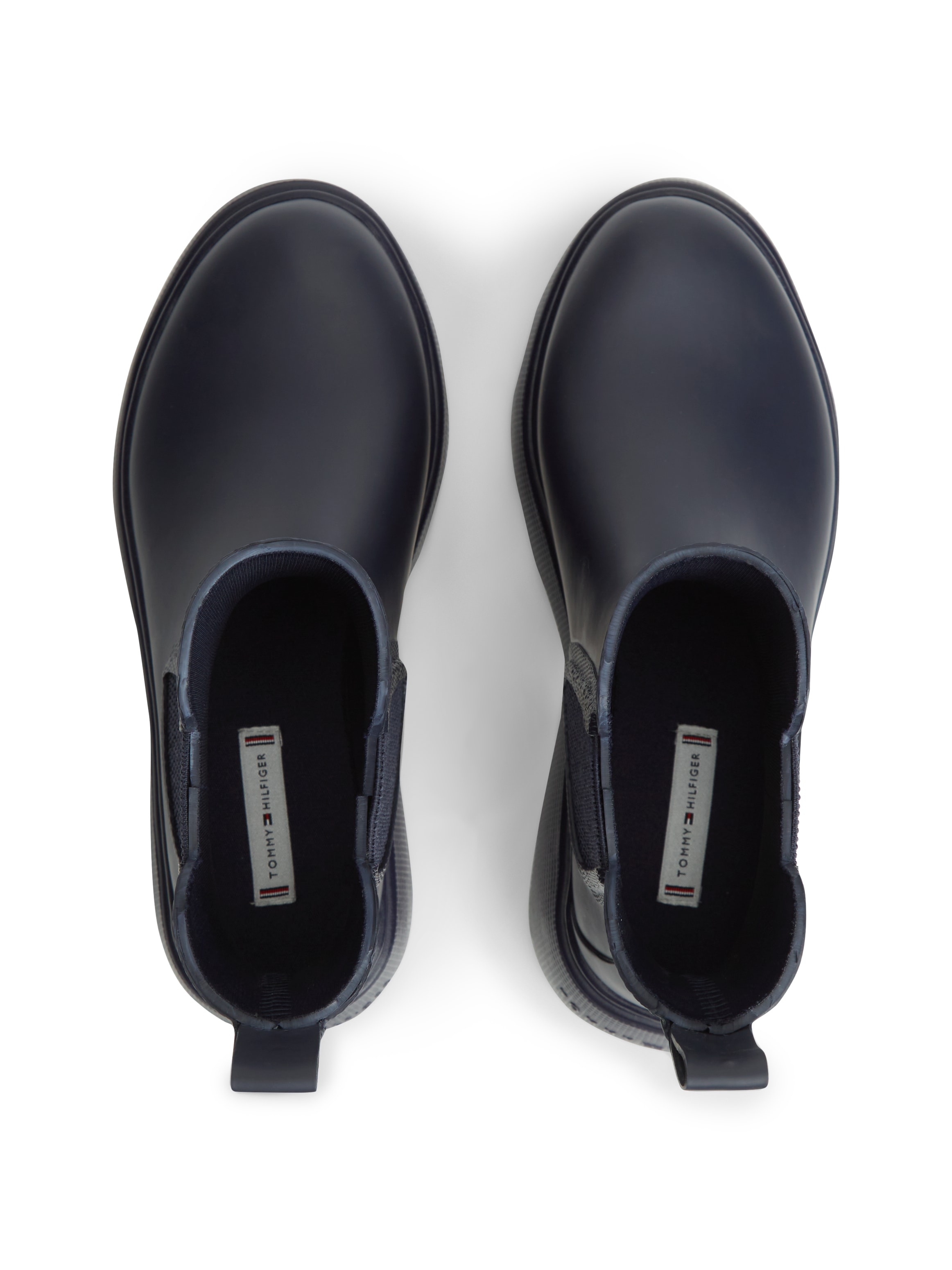 Tommy Hilfiger Chelseaboots »RUBBER FLAG CLEATED RAINBOOT«  Stiefelette, Rainboots mit beidseitigem Stretcheinsatz