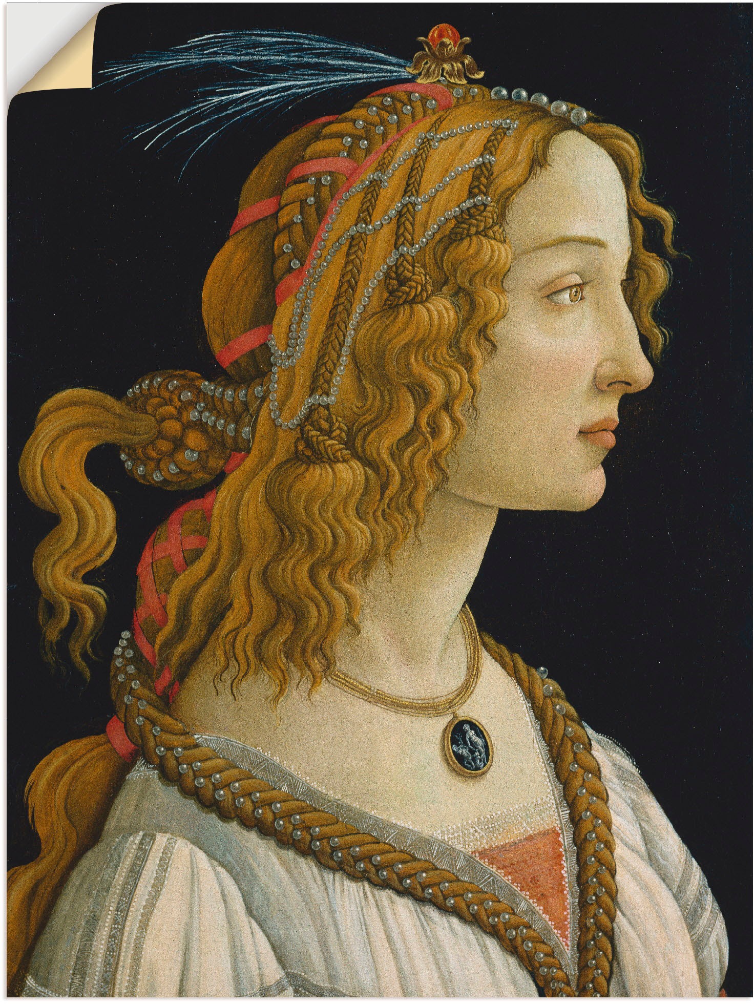 Artland Wandbild »Weibliches Idealbildnis«, Frau, (1 St.), in vielen Größen & Produktarten -Leinwandbild, Poster, Wandaufkleber / Wandtattoo auch für Badezimmer geeignet