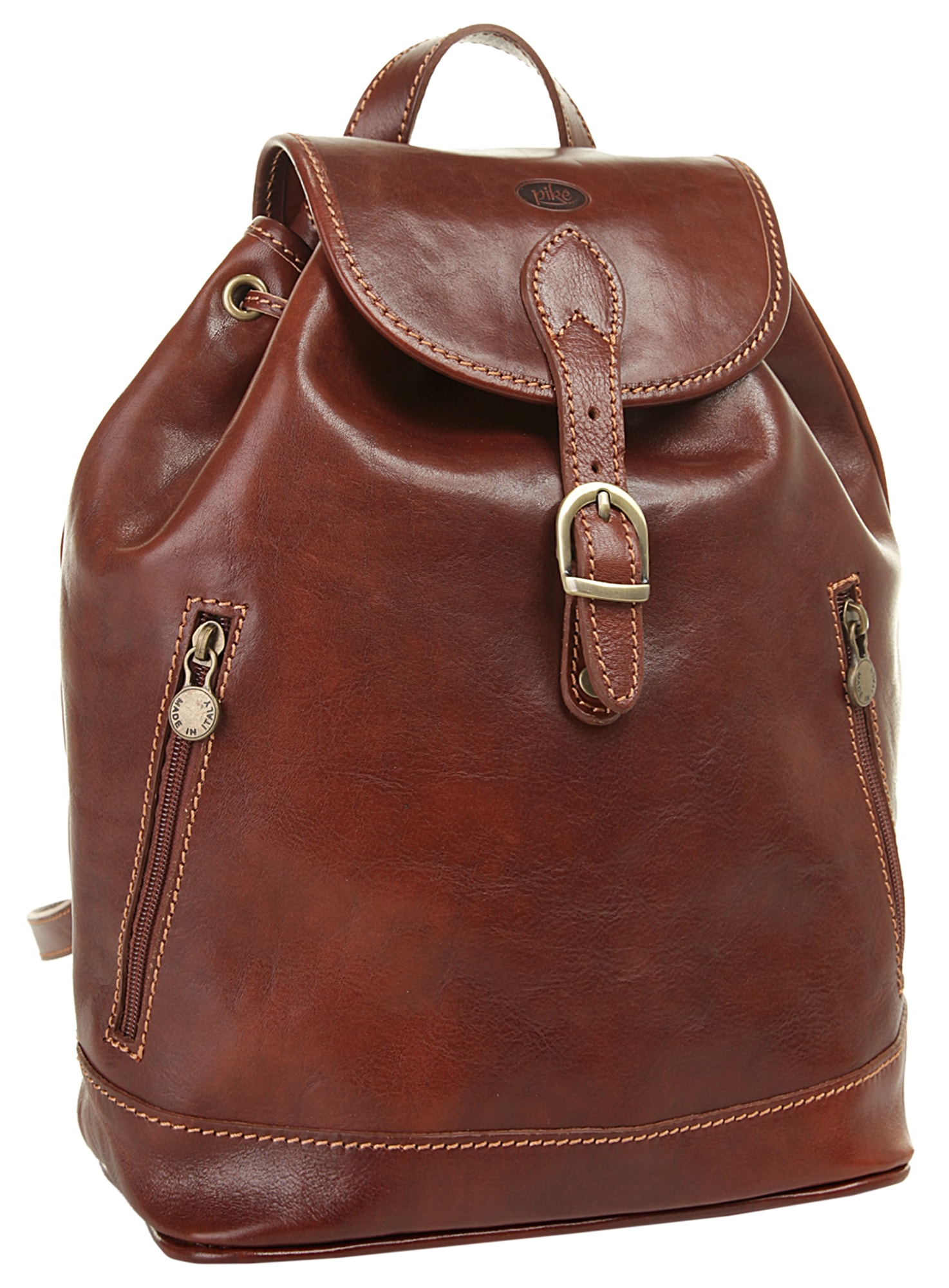 Piké Cityrucksack, echt Leder, Made in Italy