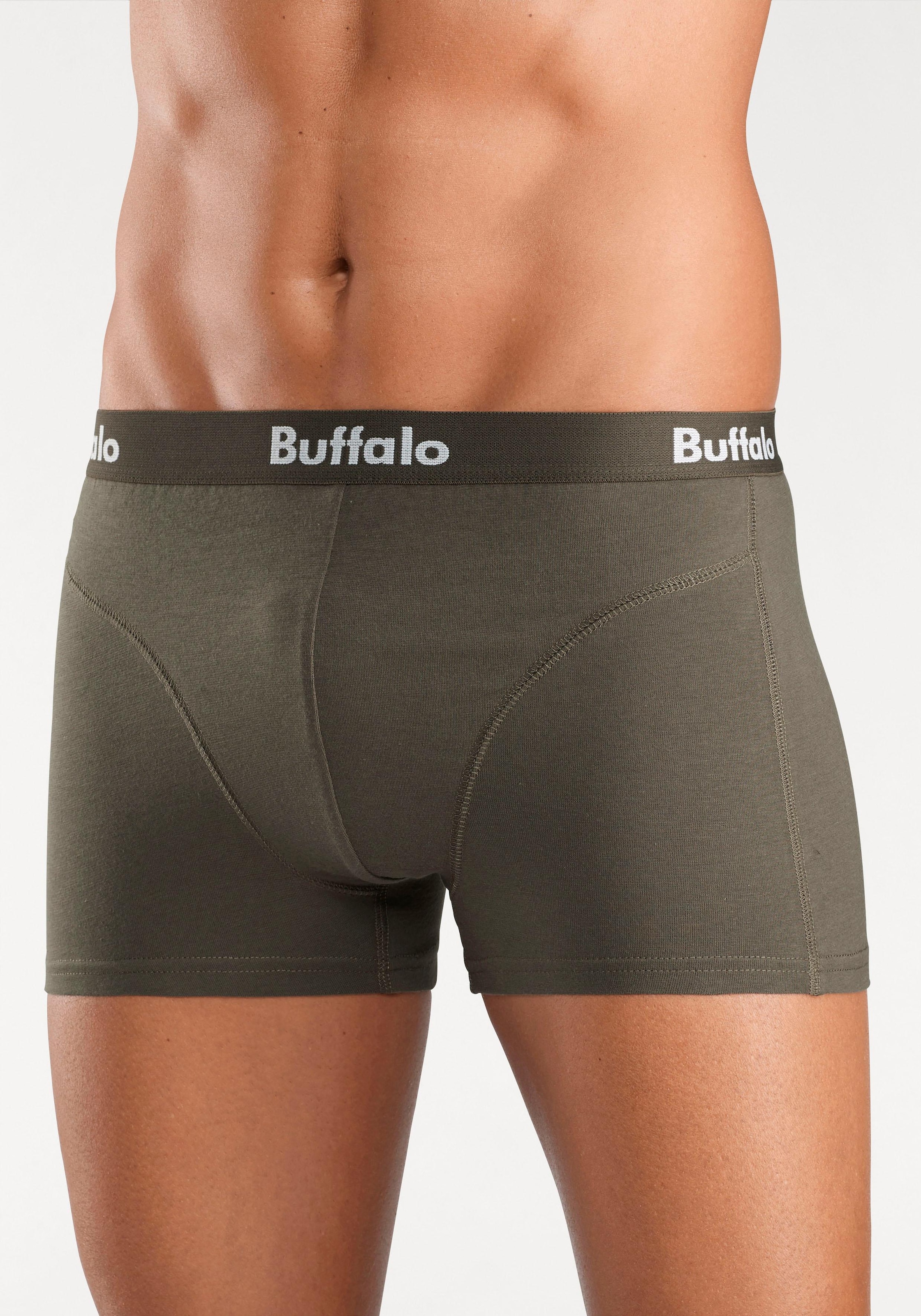 Buffalo Boxer »Boxershorts für Herren«, (Packung, 3 St.), mit Overlock-Nähten vorn