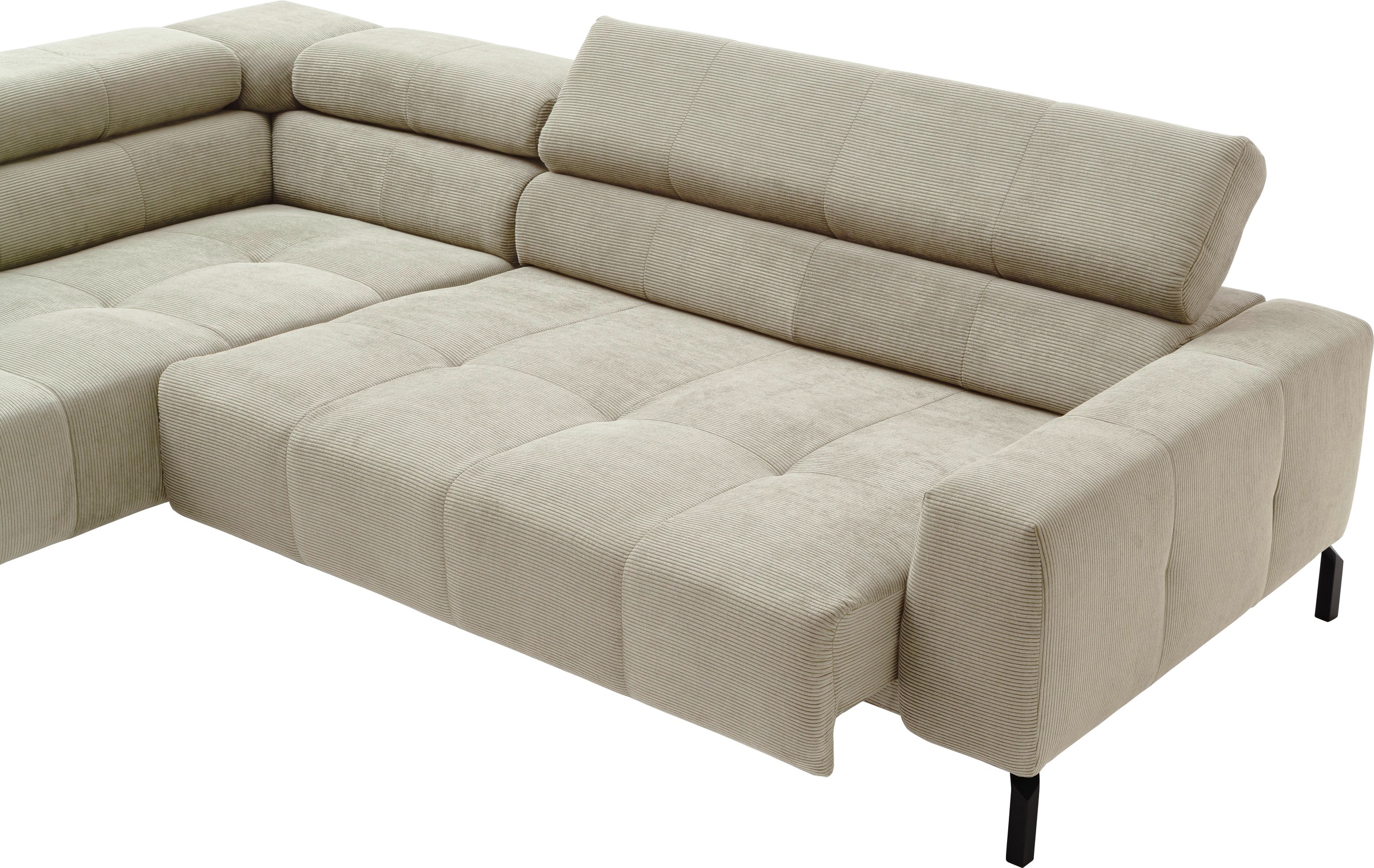 Places of Style Ecksofa »Cleveland, L-Form, incl. Kopfteilverstellung, Breite 276 cm«, wahlweise elektrischer Sitzvorzug