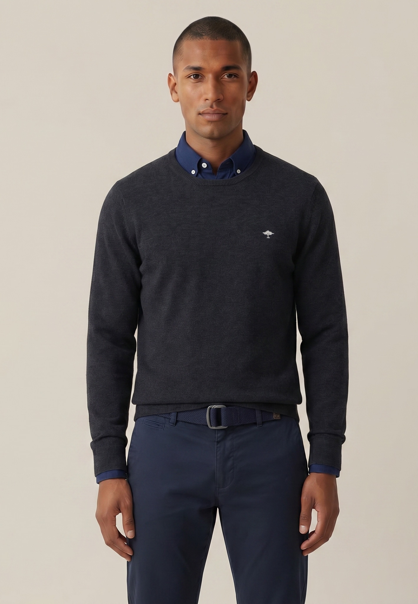 FYNCH-HATTON Strickpullover »FYNCH-HATTON Langarmpullover« mit Logostickerei