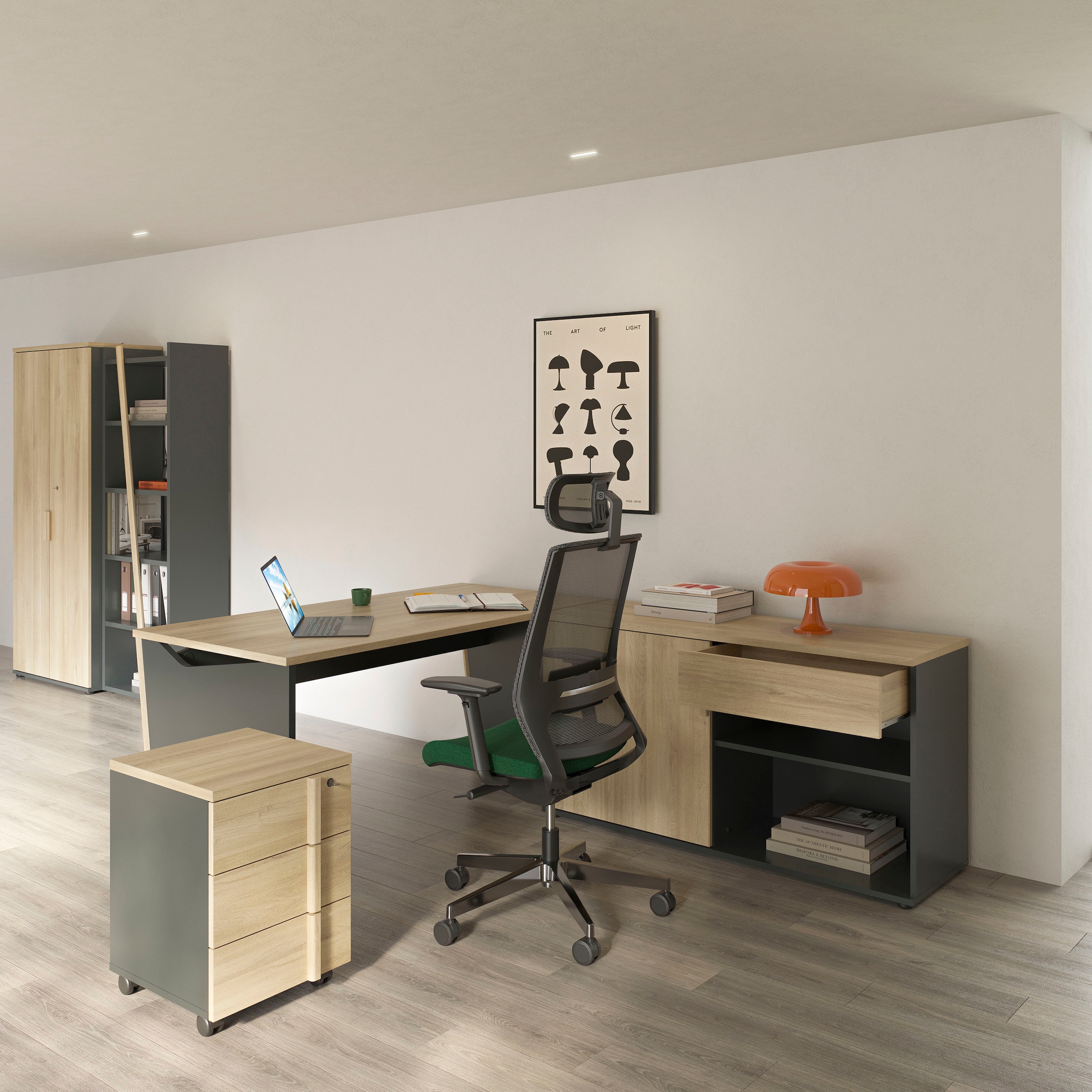 Gami Rollladenschrank »ITALIC« Funktional und mobil – passt perfekt unter Ihren Schreibtisch