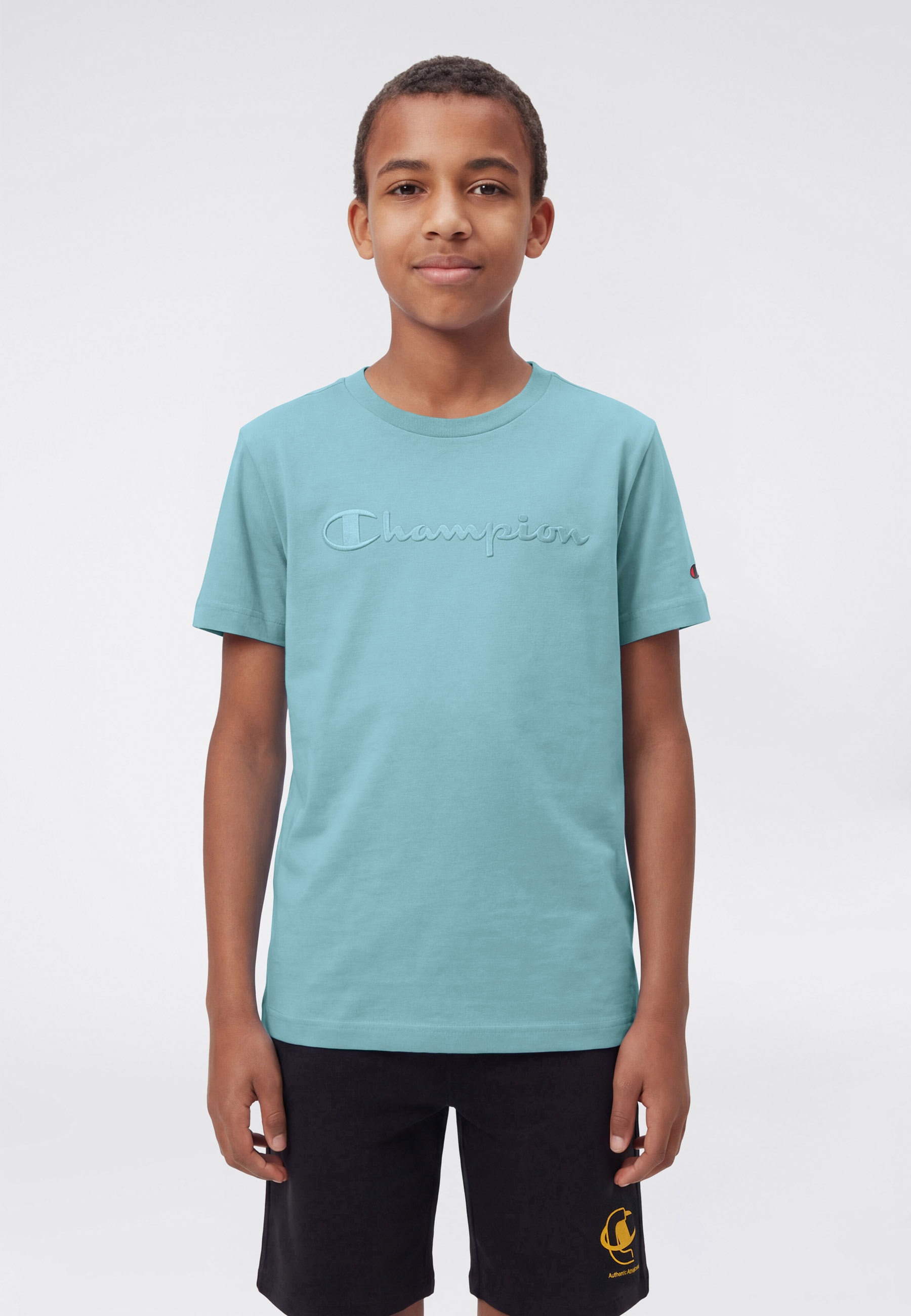 Champion T-Shirt »ICONS TONAL Crewneck T-Shirt with Large Logo« Kurzarm, für Sportmode und Freizeit, mit Rundhalsausschnitt