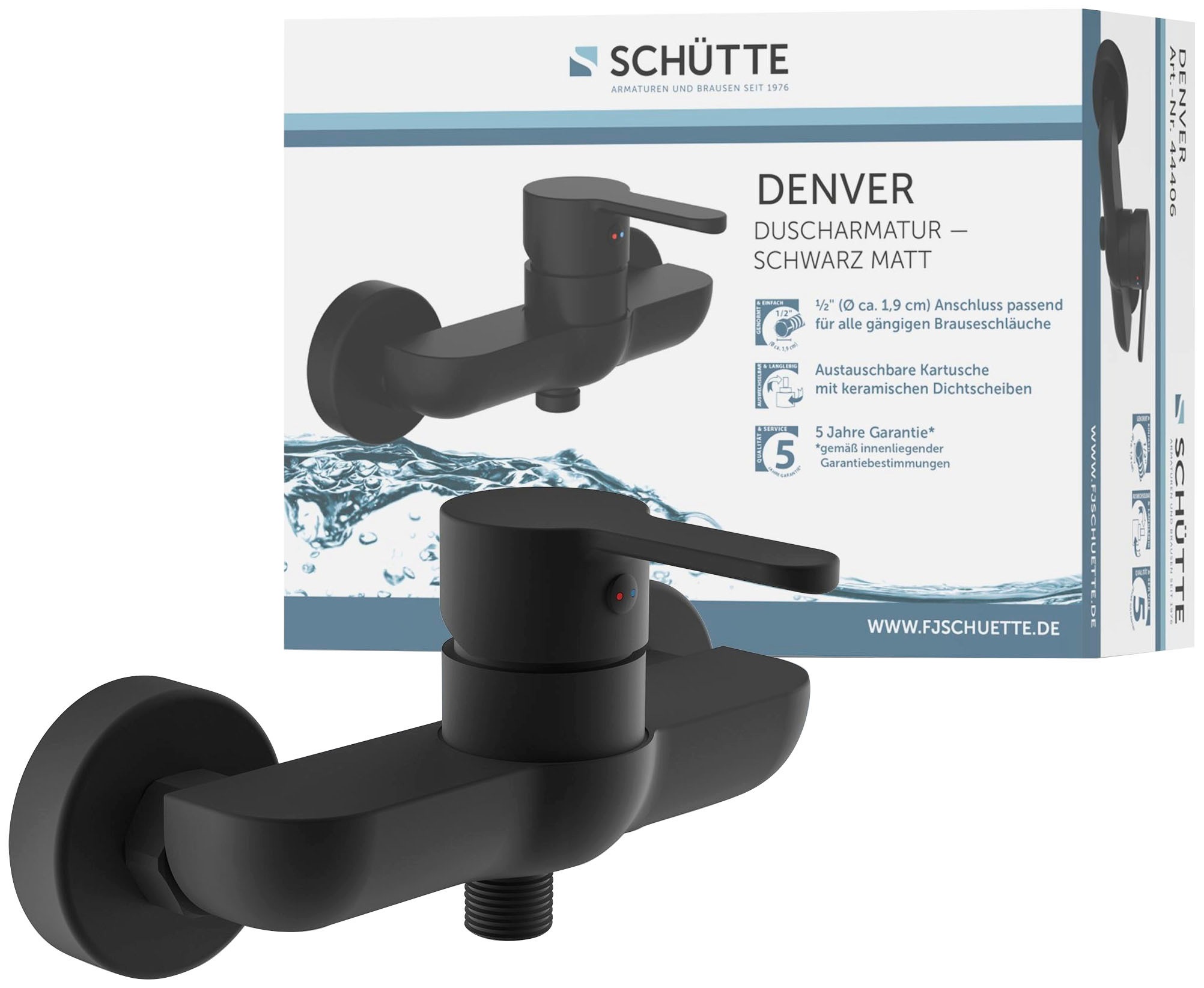 Schütte Badarmatur »3-teilige Serie DENVER« Set,  geräuscharm, Marken-Mischdüse