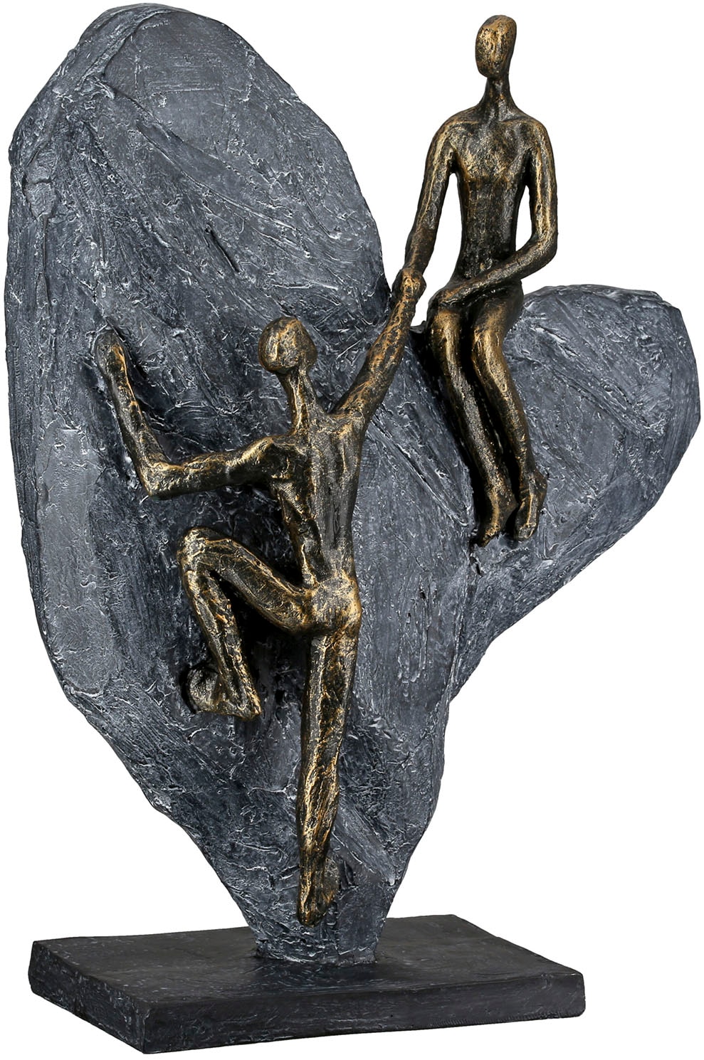 Casablanca by Gilde Dekoobjekt »Skulptur Herz Heart of stone bronzefarben; grau H. 29,7 cm«