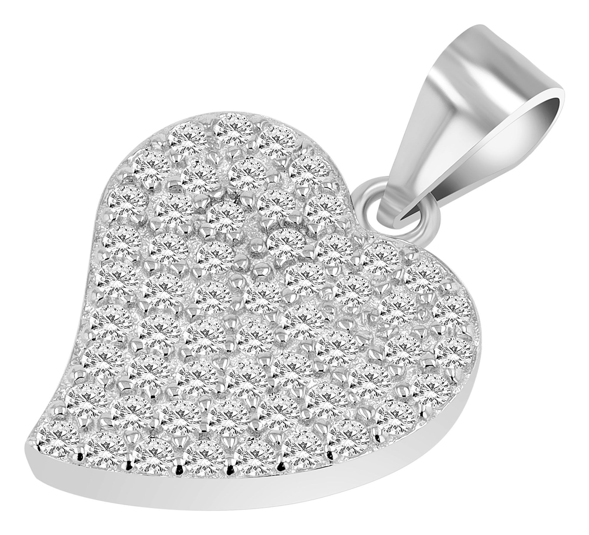 Adelia´s Kettenanhänger »Damen Anhänger ¿ Herzanhänger aus 925 Silber mit Zirkonia«