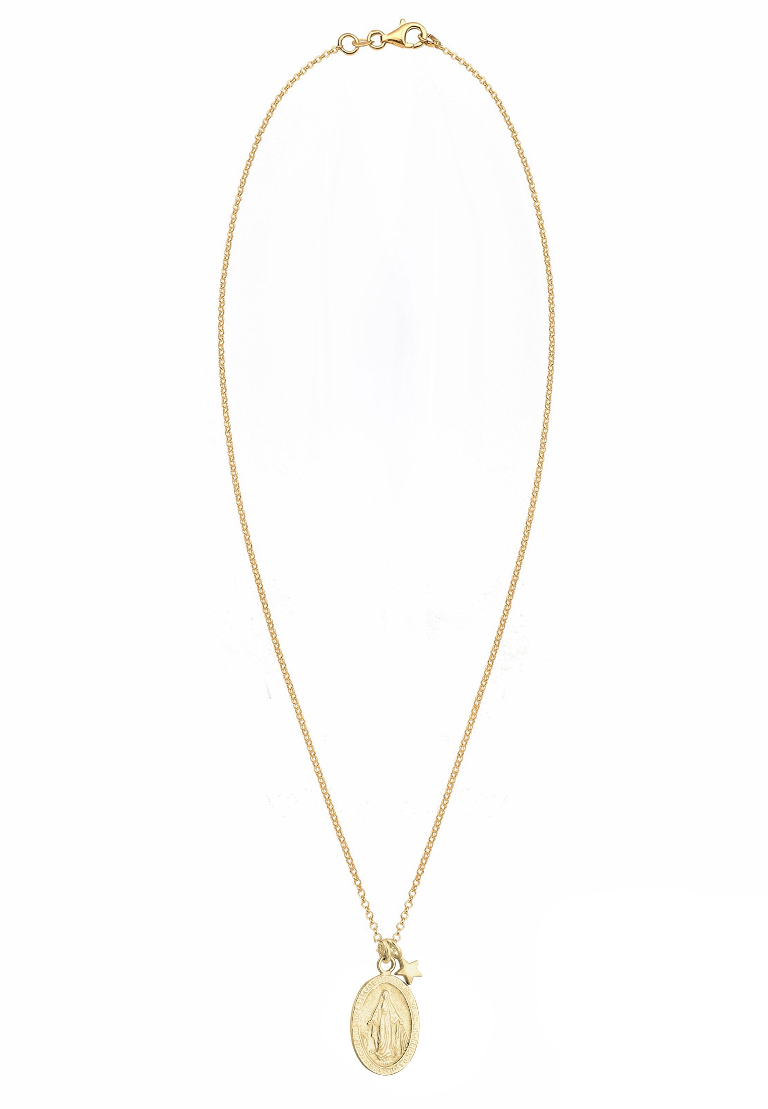 Elli Kette mit Anhänger »Halskette Marienbild Stern Glaube 925 Sterling Silber«
