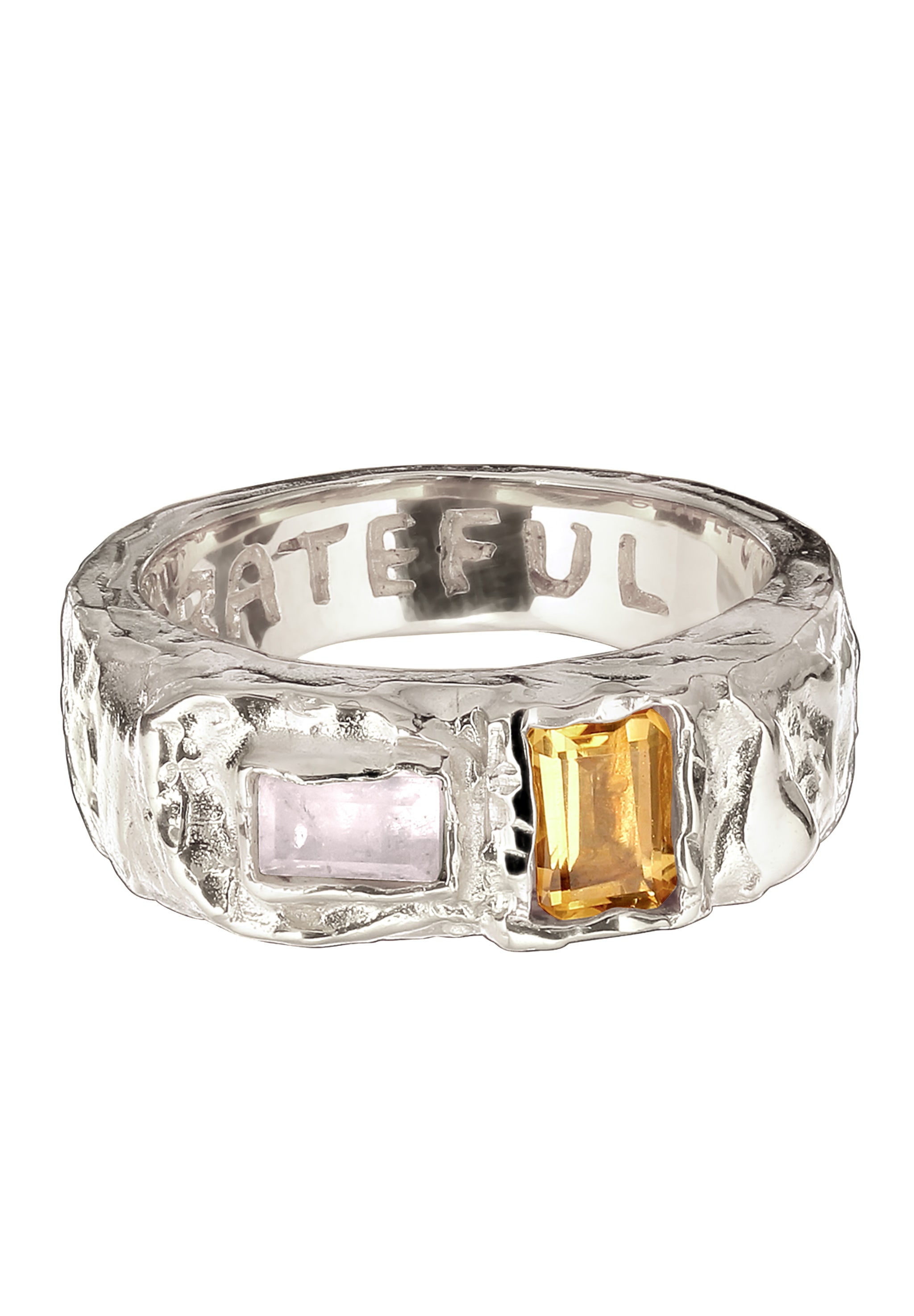 HAZE & GLORY Siegelring »Ring Siegelring Quarz Rosa 925 Sterling Silber«