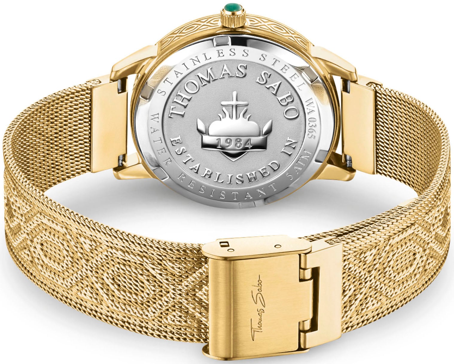 THOMAS SABO Quarzuhr »GARDEN SPIRIT«, Armbanduhr, Damenuhr, Zifferblatt aus Malachit, Edelstahlarmband