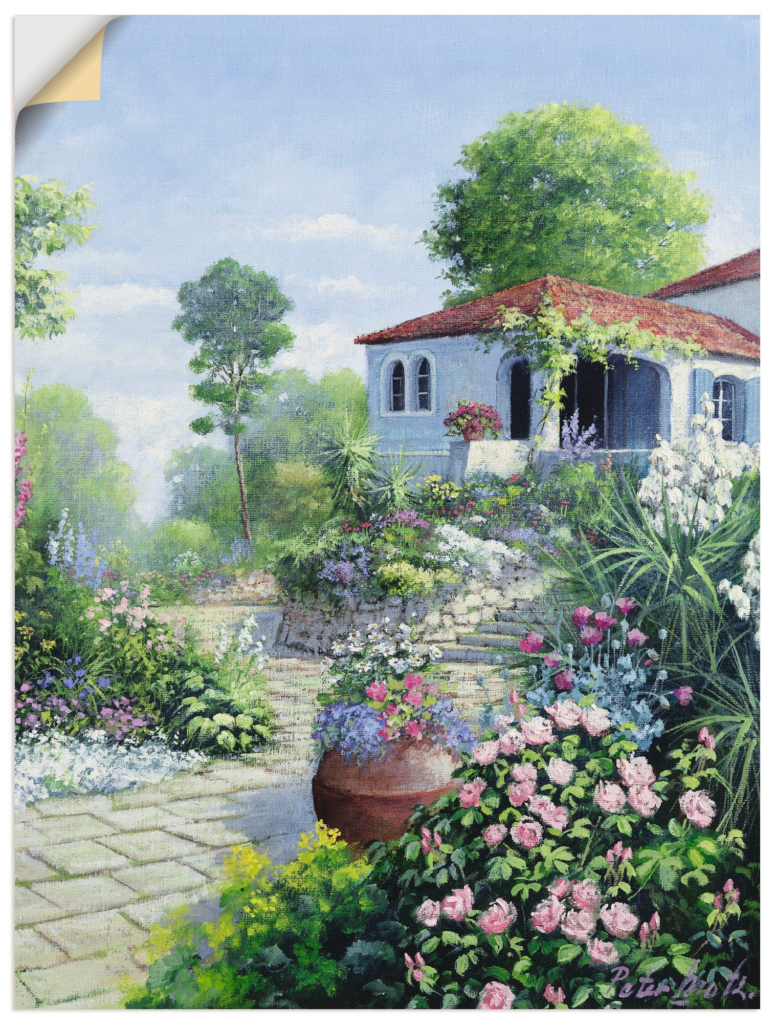 Artland Wandbild »Italienischer Garten I«, Garten, (1 St.), in vielen Größen & Produktarten -Leinwandbild, Poster, Wandaufkleber / Wandtattoo auch für Badezimmer geeignet