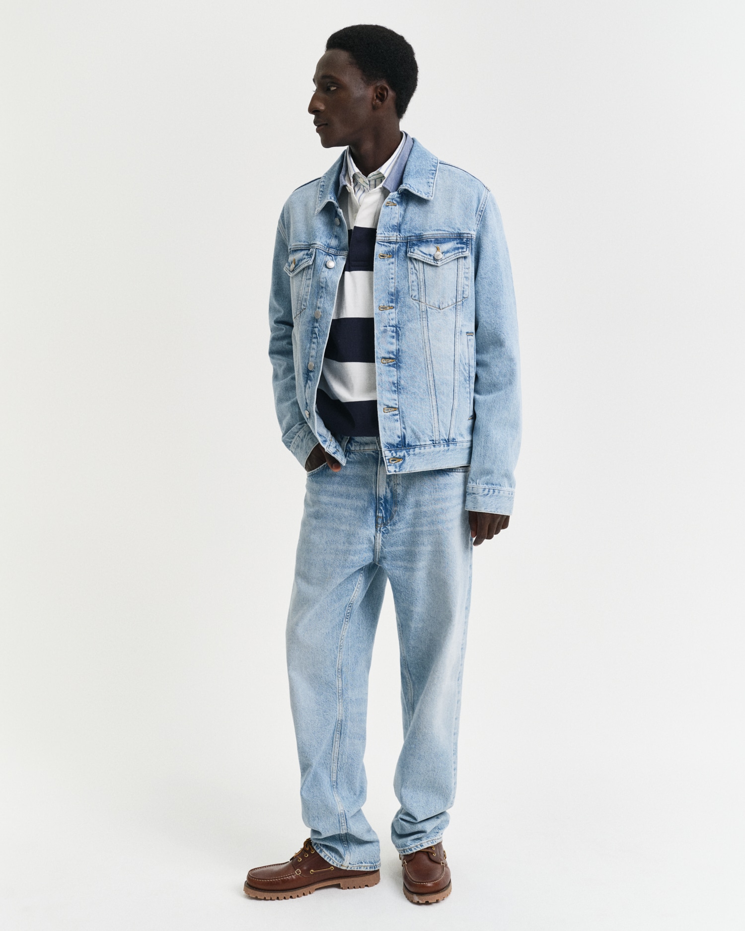 Gant Langarm-Poloshirt »REG CHAMBRAY STRIPE HEAVY RUGGER«