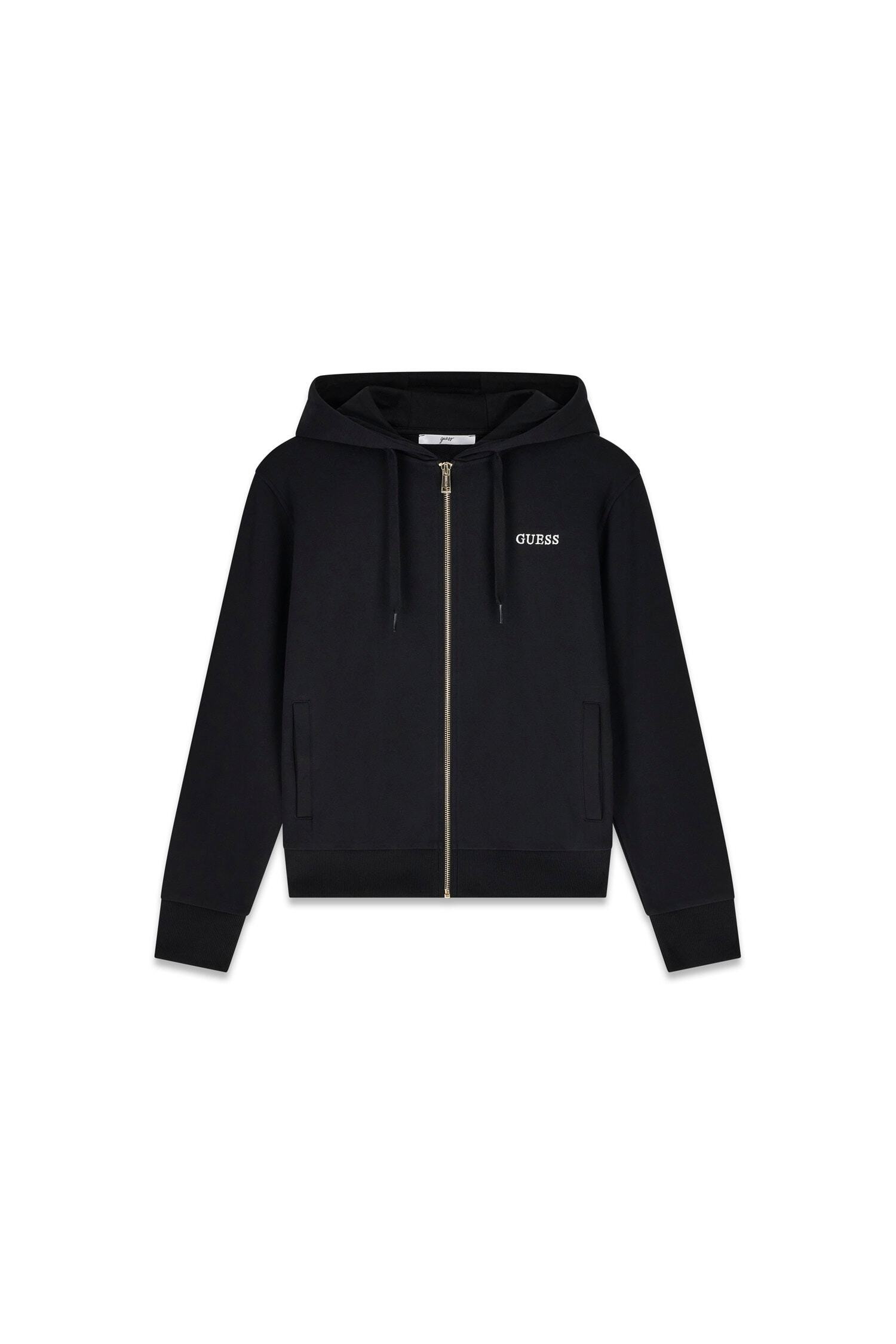 Guess Kapuzensweatjacke »SOFIA ZIPPER SWEATSHIRT« mit Logostickerei, Baumwollmix