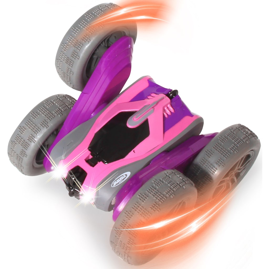 Jamara RC-Auto »SpinX Stuntcar 2,4GHz, lila-rosa«, mit zuschaltbarem LED-Licht