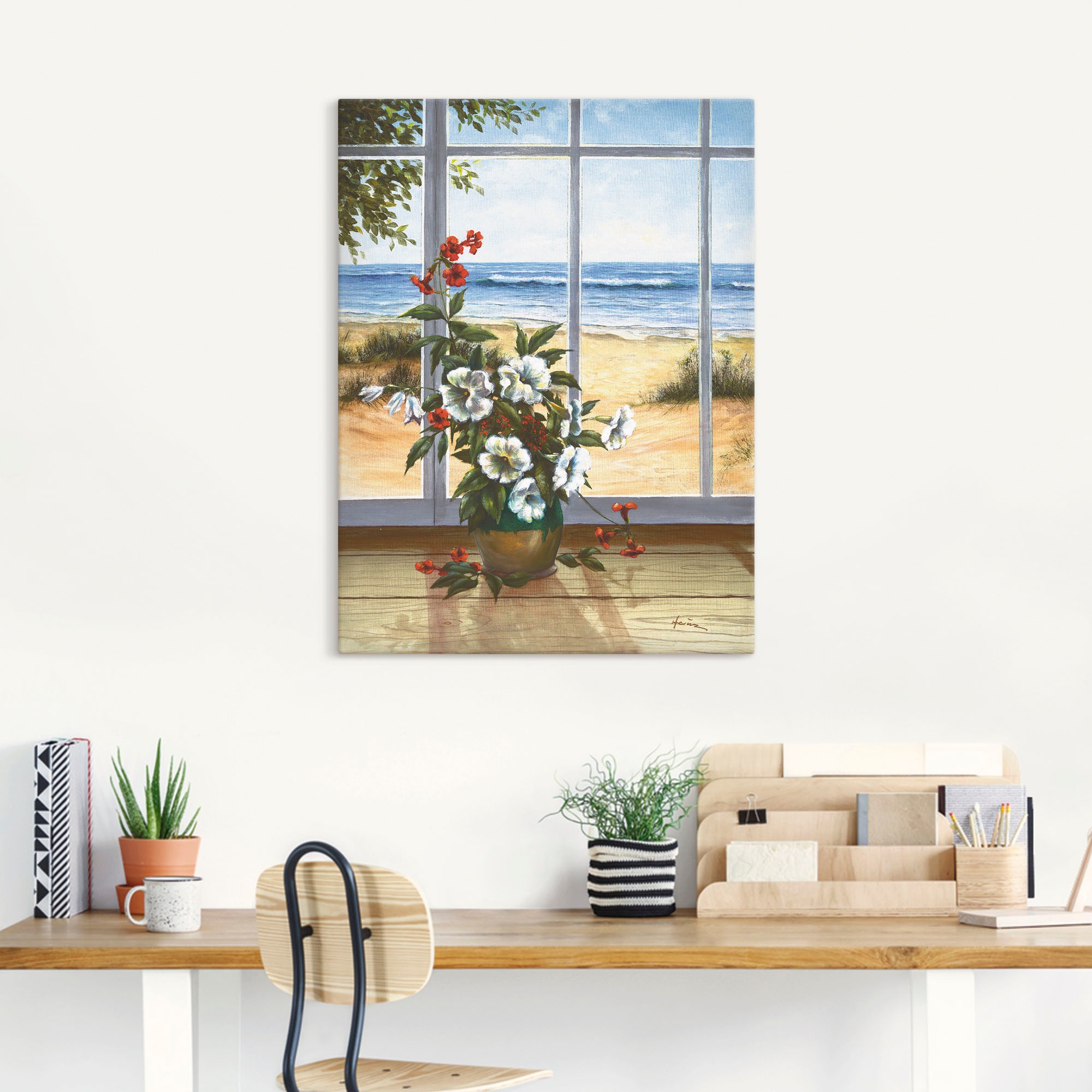 Artland Wandbild »Meerblick«, Fensterblick, (1 St.), als Leinwandbild, Poster in verschied. Größen