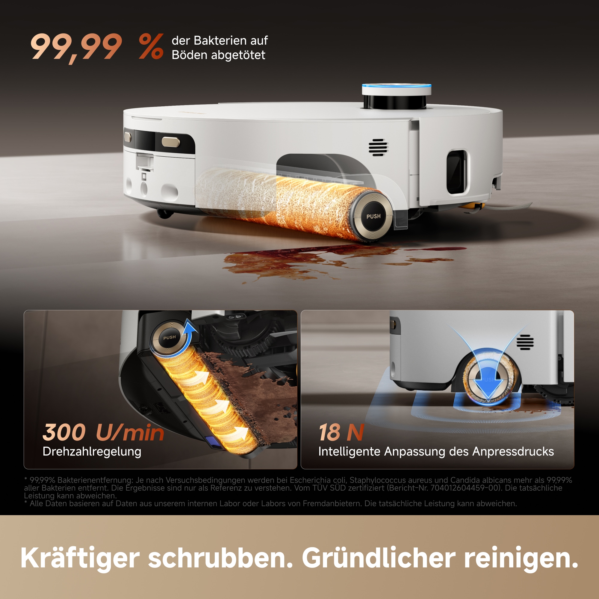 Dreame Nass-Trocken-Saugroboter »Aqua20 Pro Ultra Roller X Complete White« Vollautomatische Absaugstation, App-Steuerung