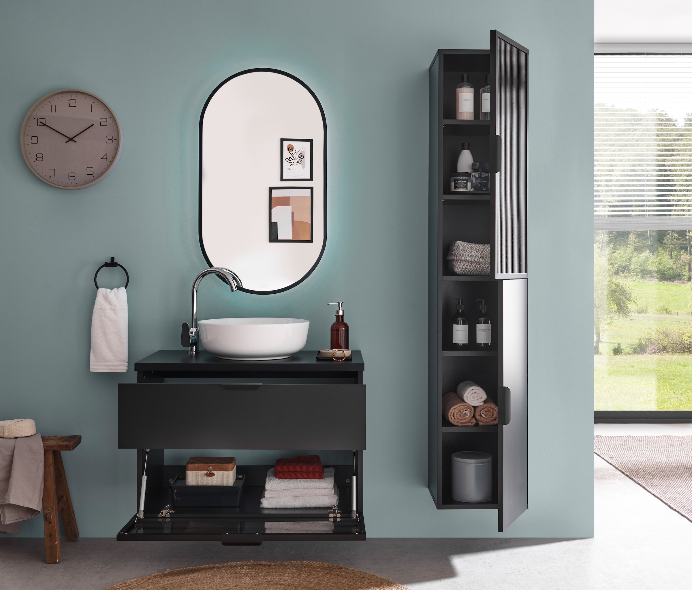 BASIC by Balculina Hochschrank »Diosa B/H/T 35x170x33 cm« 1 Stk. tlg. Breite 35cm, Softclose, Alurahmen