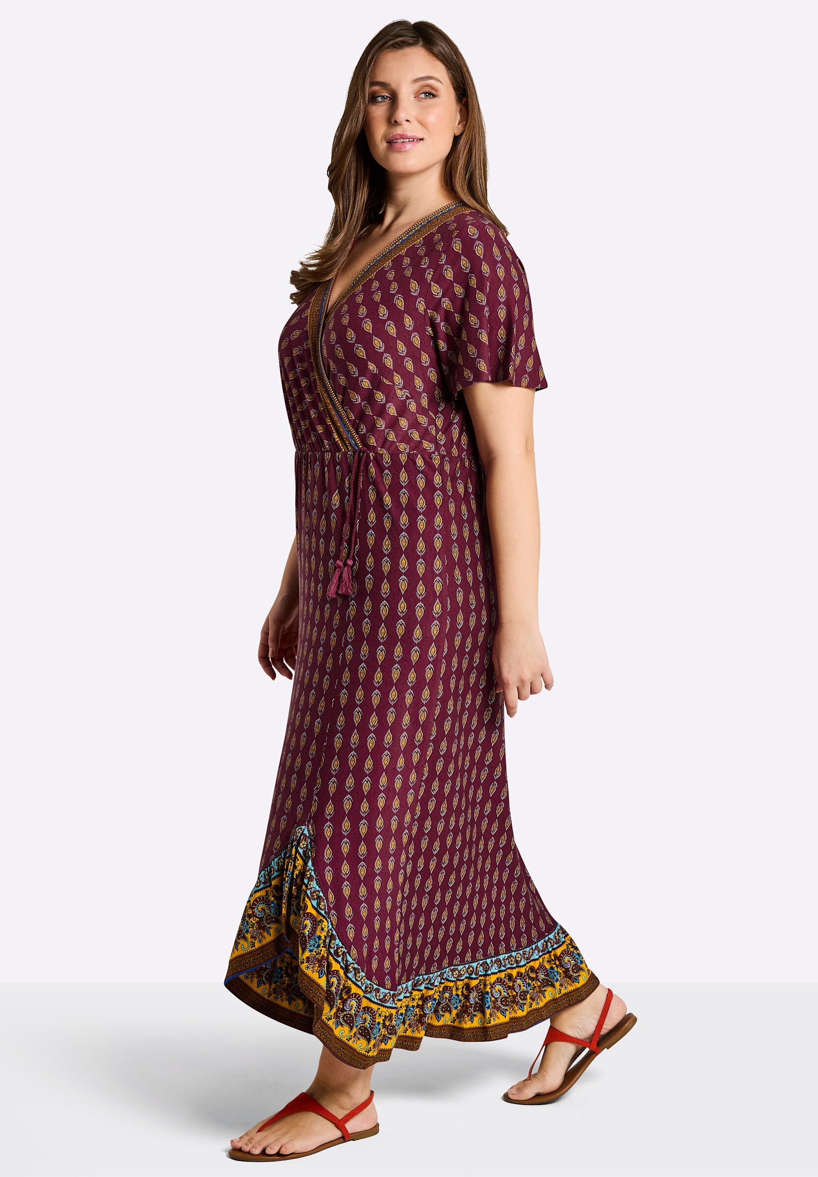 Sheego Wickelkleid »Jersey-Kleid Druckkleid in Wickeloptik« Ohne Tasche