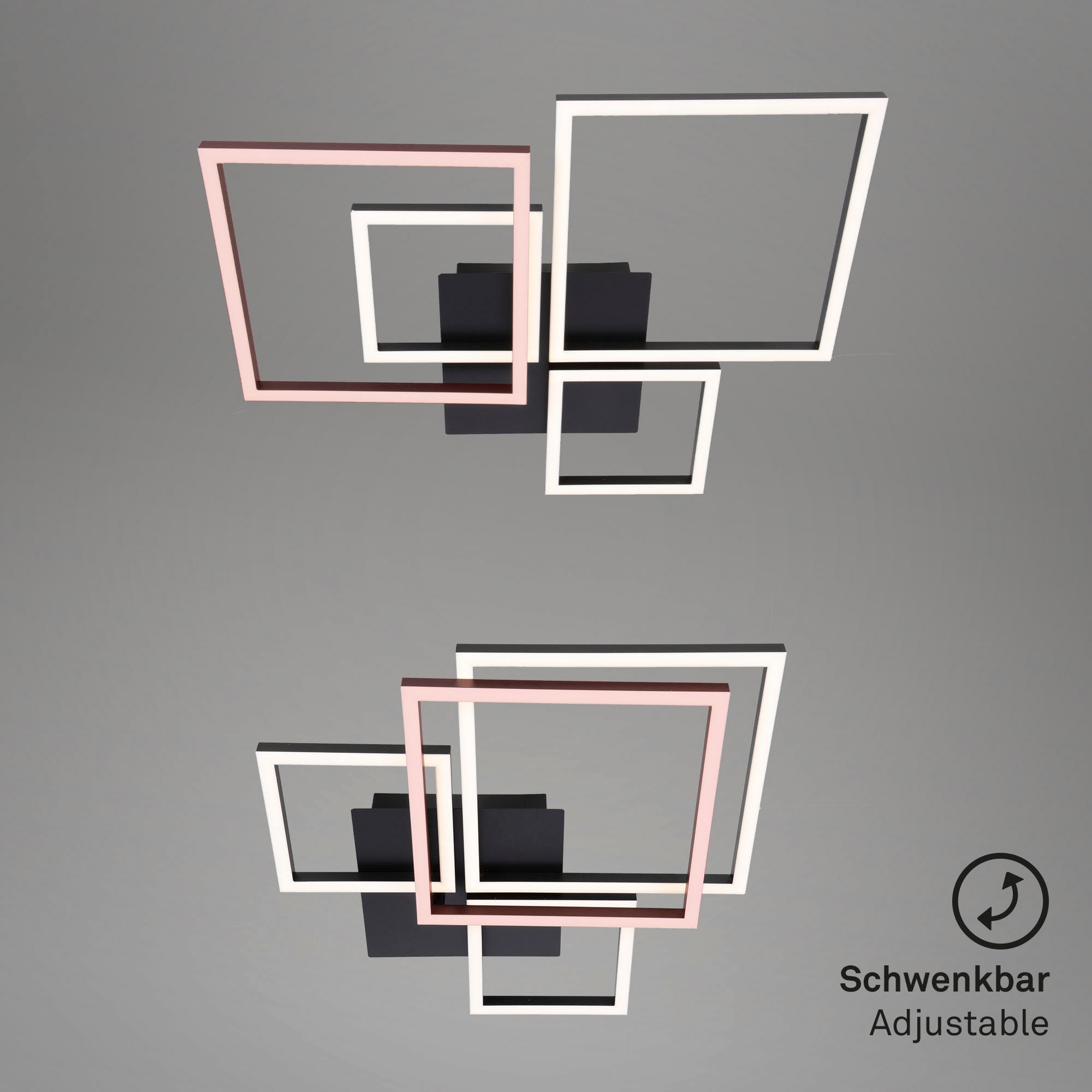 Briloner Leuchten LED Deckenleuchte »3128015 FRAME«, Leuchtmittel LED-Board | LED fest integriert, Deckenlampe, 75x47x7,3cm, Schwarz, 48W, Wohnzimmer, Schlafzimmer