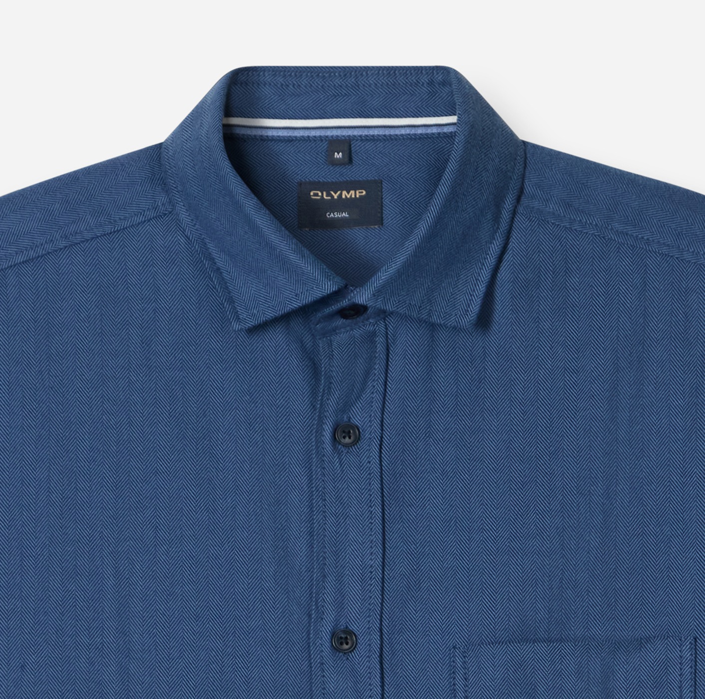 OLYMP Flanellhemd casual, modern fit, Kentkragen, unifarben