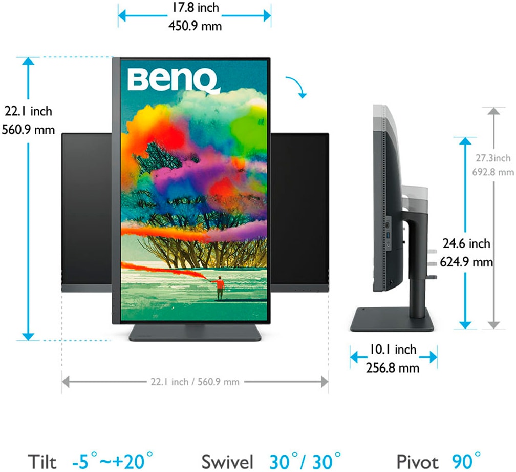 BenQ LED-Monitor »PD2705U«, 69 cm/27 Zoll, 3840 x 2160 px, 4K Ultra HD, 5 ms Reaktionszeit, 60 Hz