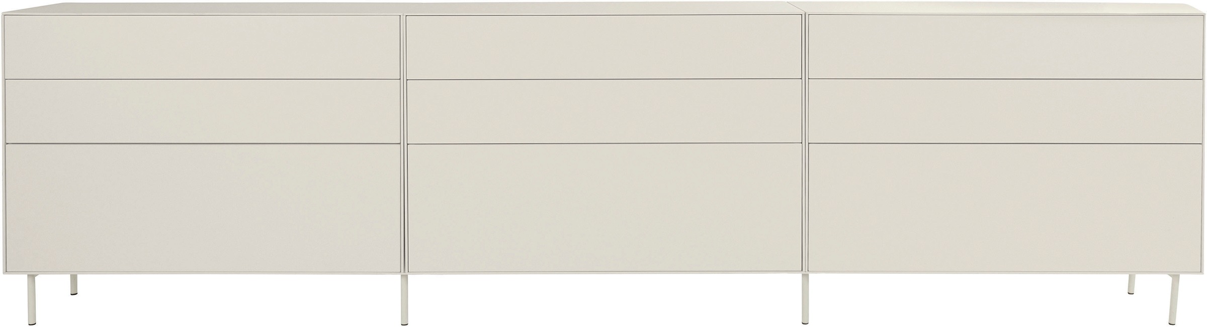 LeGer Home by Lena Gercke Sideboard »Essentials«, (3 St.), Breite: 335cm, MDF lackiert, Push-to-open-Funktion