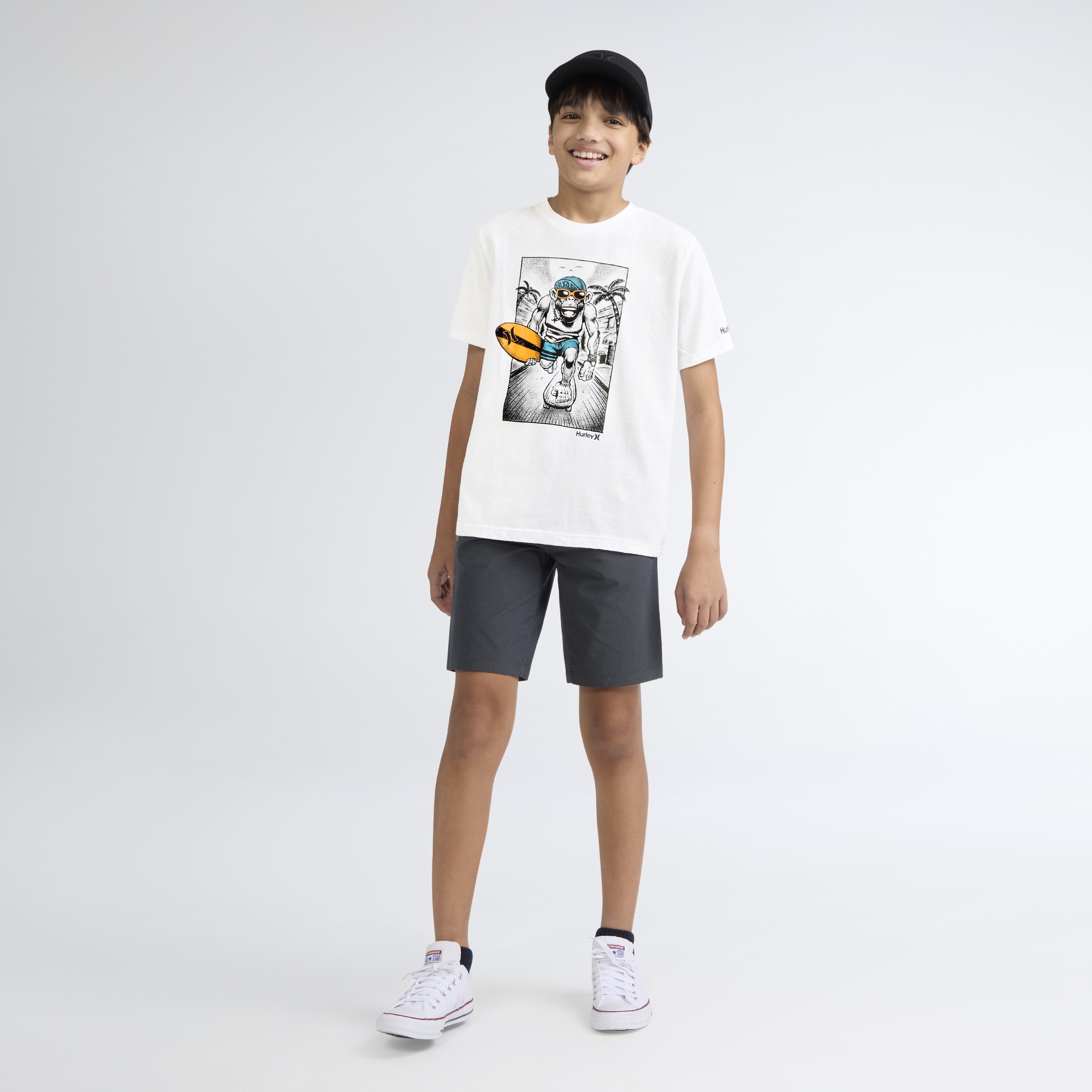 Hurley T-Shirt »HRLB BEACH MONKEY SS TEE« mit Print, aus Baumwolle und Polyester