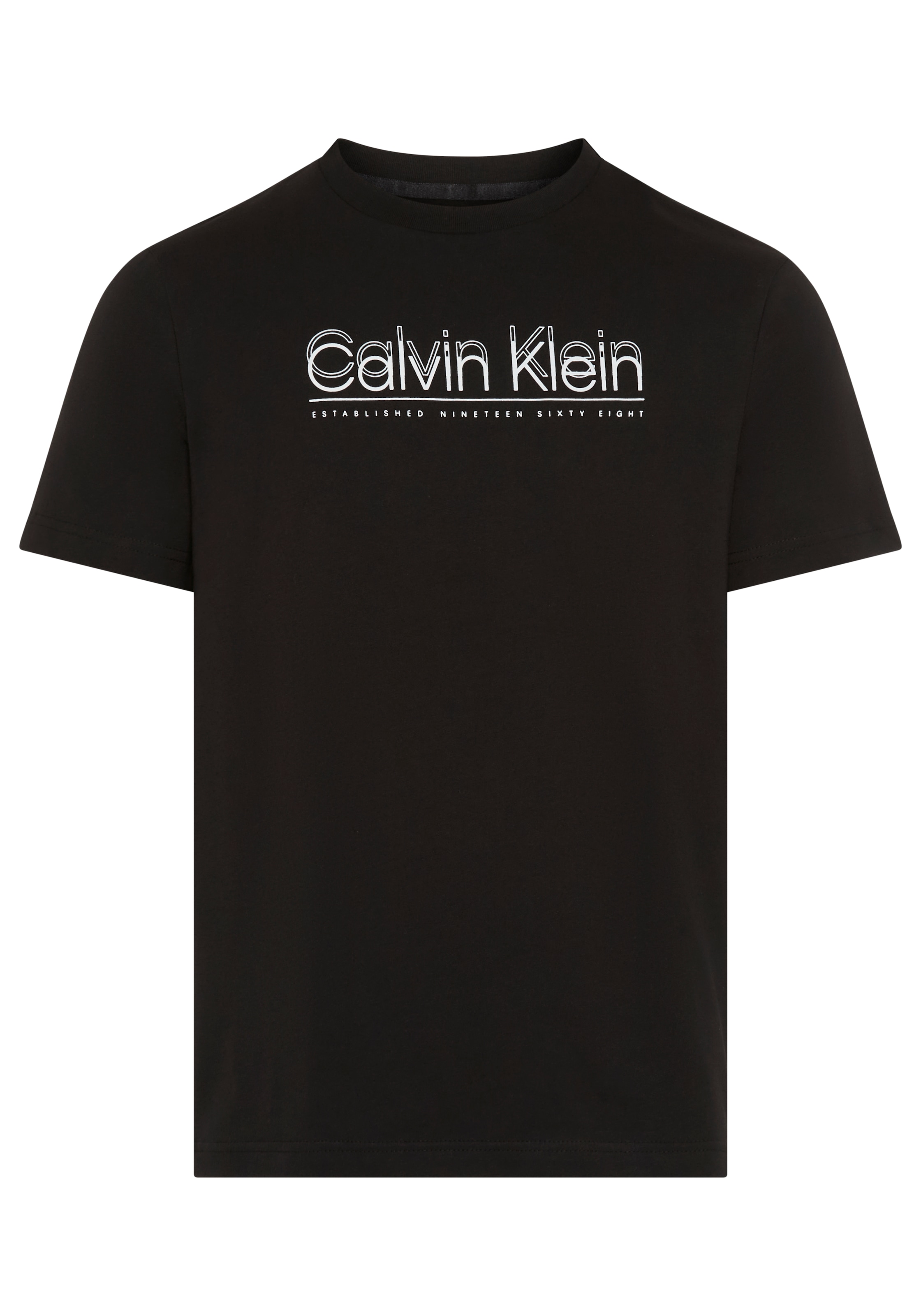 Calvin Klein T-Shirt Rundhalsausschnitt, Regular Fit, Logoschriftzug