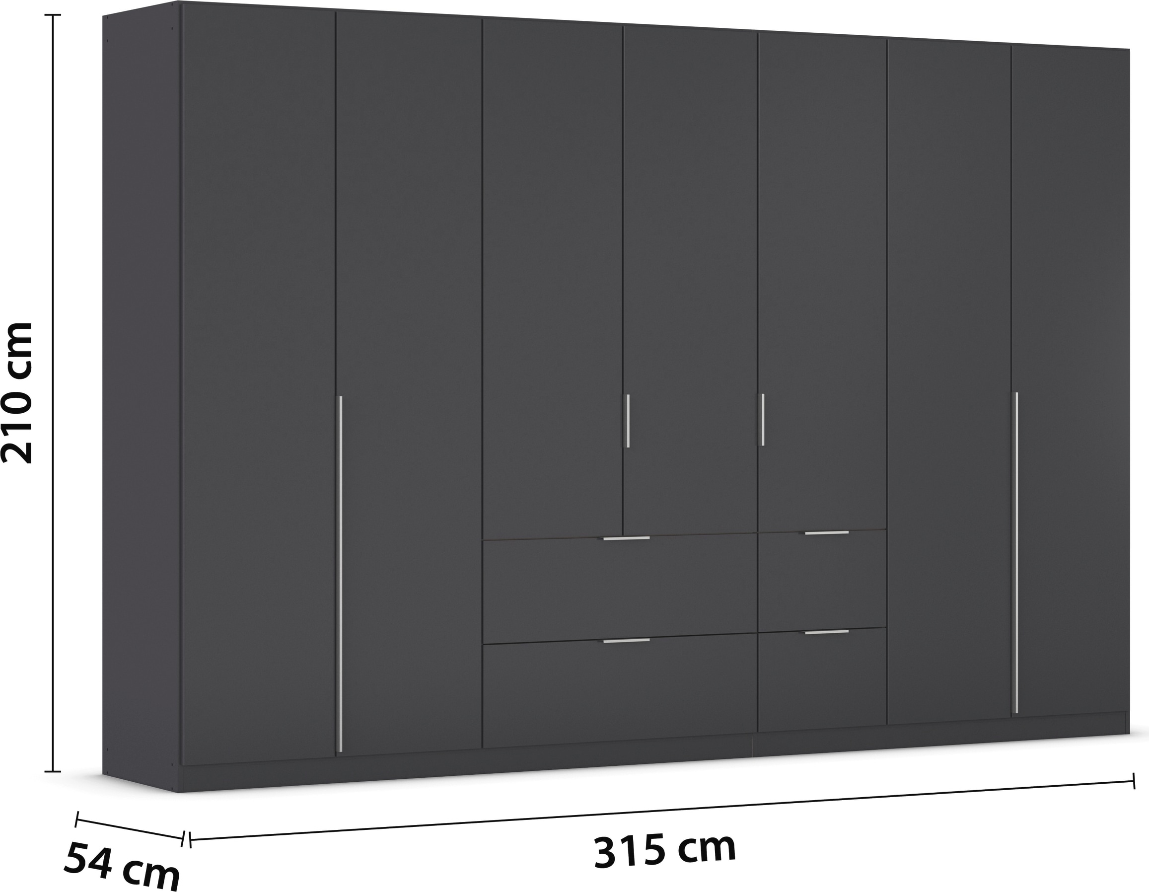 OTTO home Drehtürenschrank »Kleiderschrank Schrank Garderobe AGORDO mit Dekor- oder Hochglanzfront« in zwei Griff-Farben, Breiten 91-360 cm,  mit Außenschubkästen, Serie in 7 Breiten und 2 Höhen MADE IN GERMANY